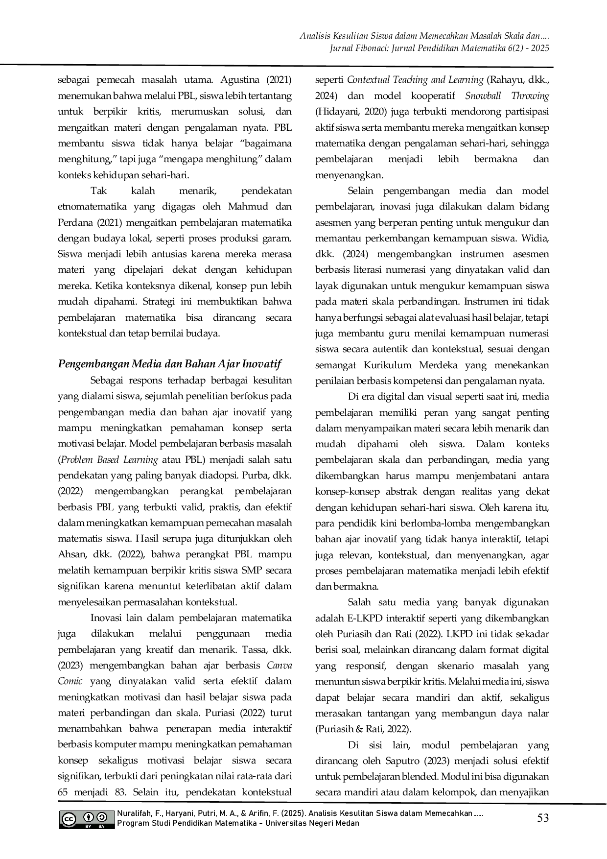 JURIS Analisis Kesulitan Siswa dalam Memecahkan Masalah Skala dan Perbandingan Serta Strategi Penanggulangannya