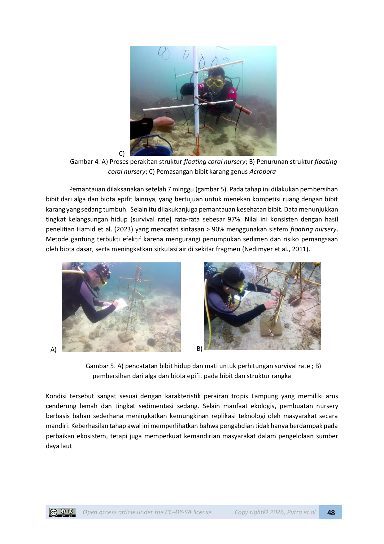 JURIS Penerapan Teknologi Coral Nursery Dalam Restorasi Terumbu Karang Kolaborasi Akademisi Dan Masyarakat Pesisir Untuk Konservasi Berkelanjutan