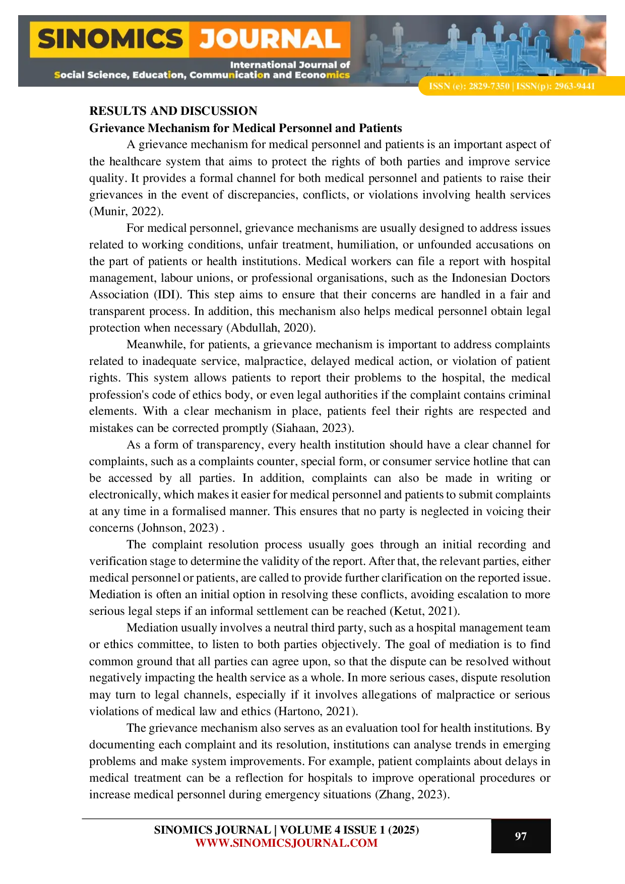 JURIS Grievance Mechanism and Legal Dispute Resolution for Medical Personnel and Patients
