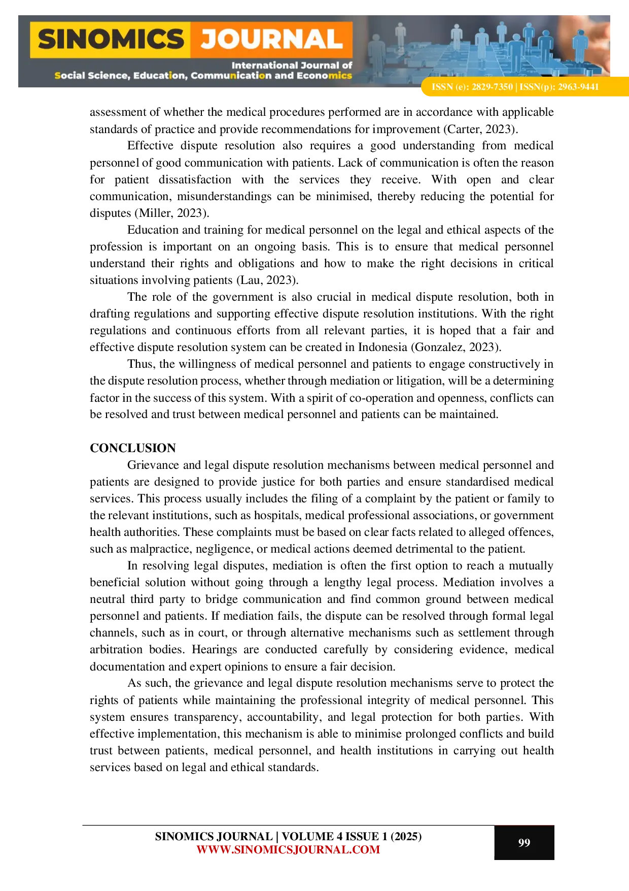JURIS Grievance Mechanism and Legal Dispute Resolution for Medical Personnel and Patients