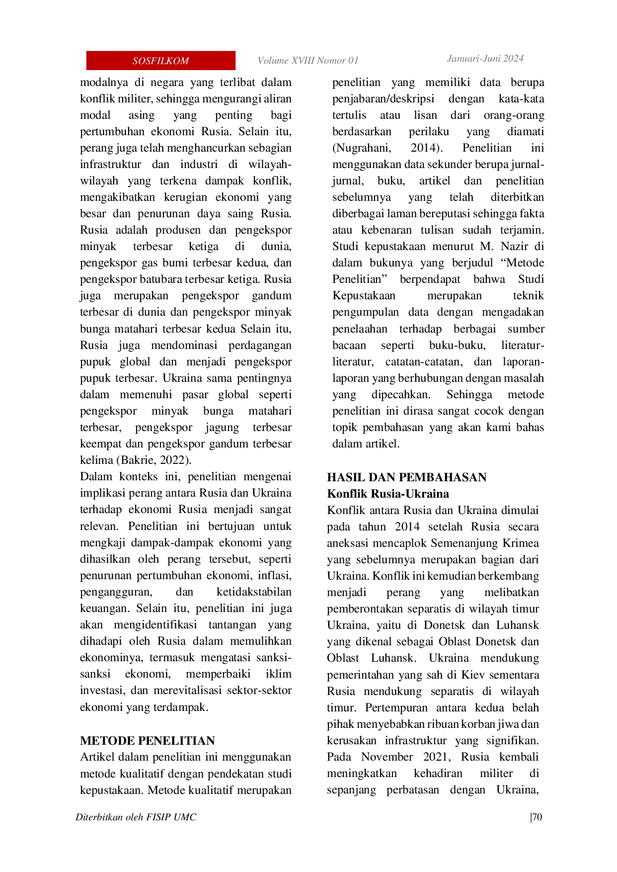 JURIS Implikasi Perang Antara Rusia Dan Ukraina Terhadap Ekonomi Rusia Dampak Dan Tantangan