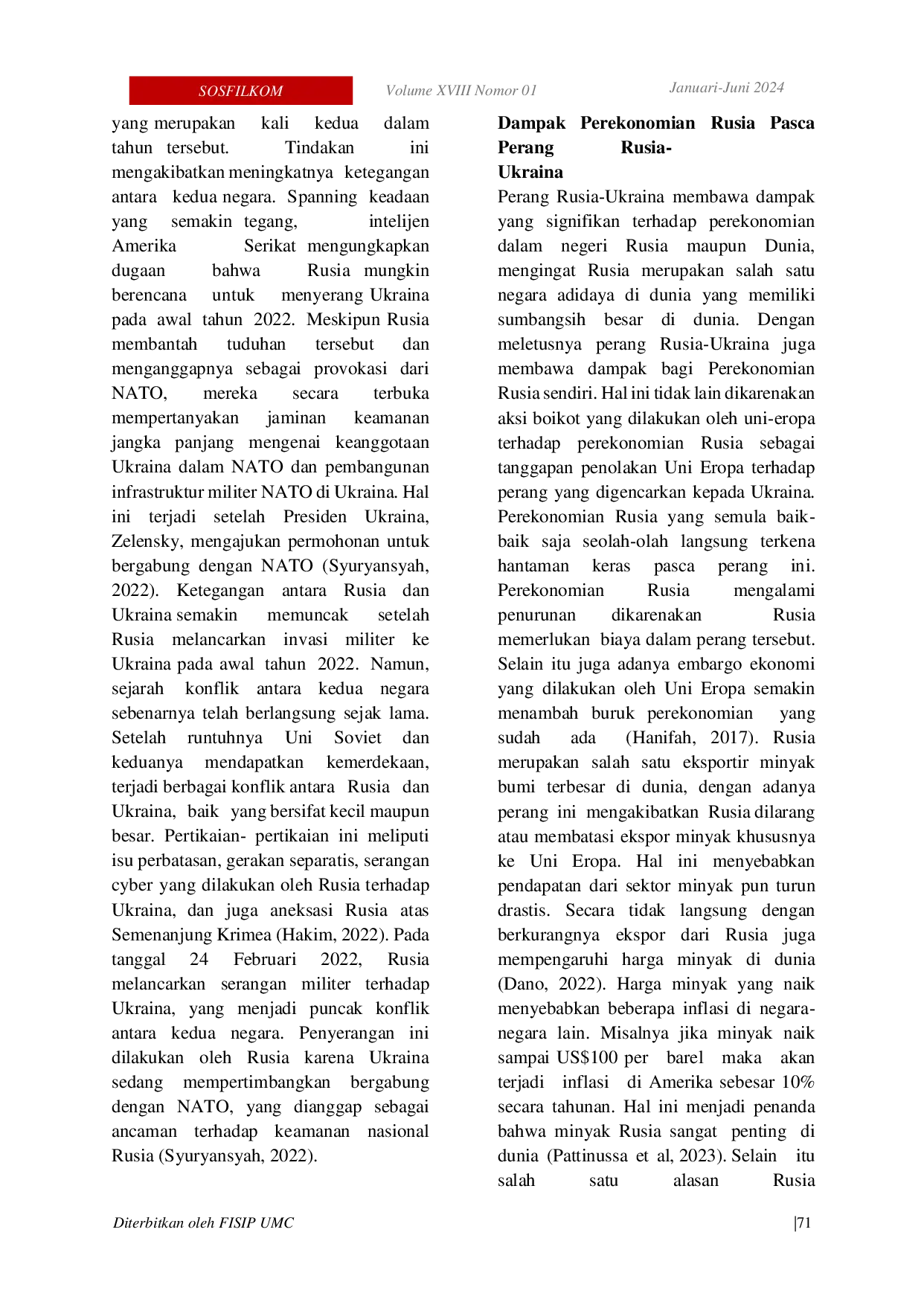 JURIS Implikasi Perang Antara Rusia Dan Ukraina Terhadap Ekonomi Rusia Dampak Dan Tantangan