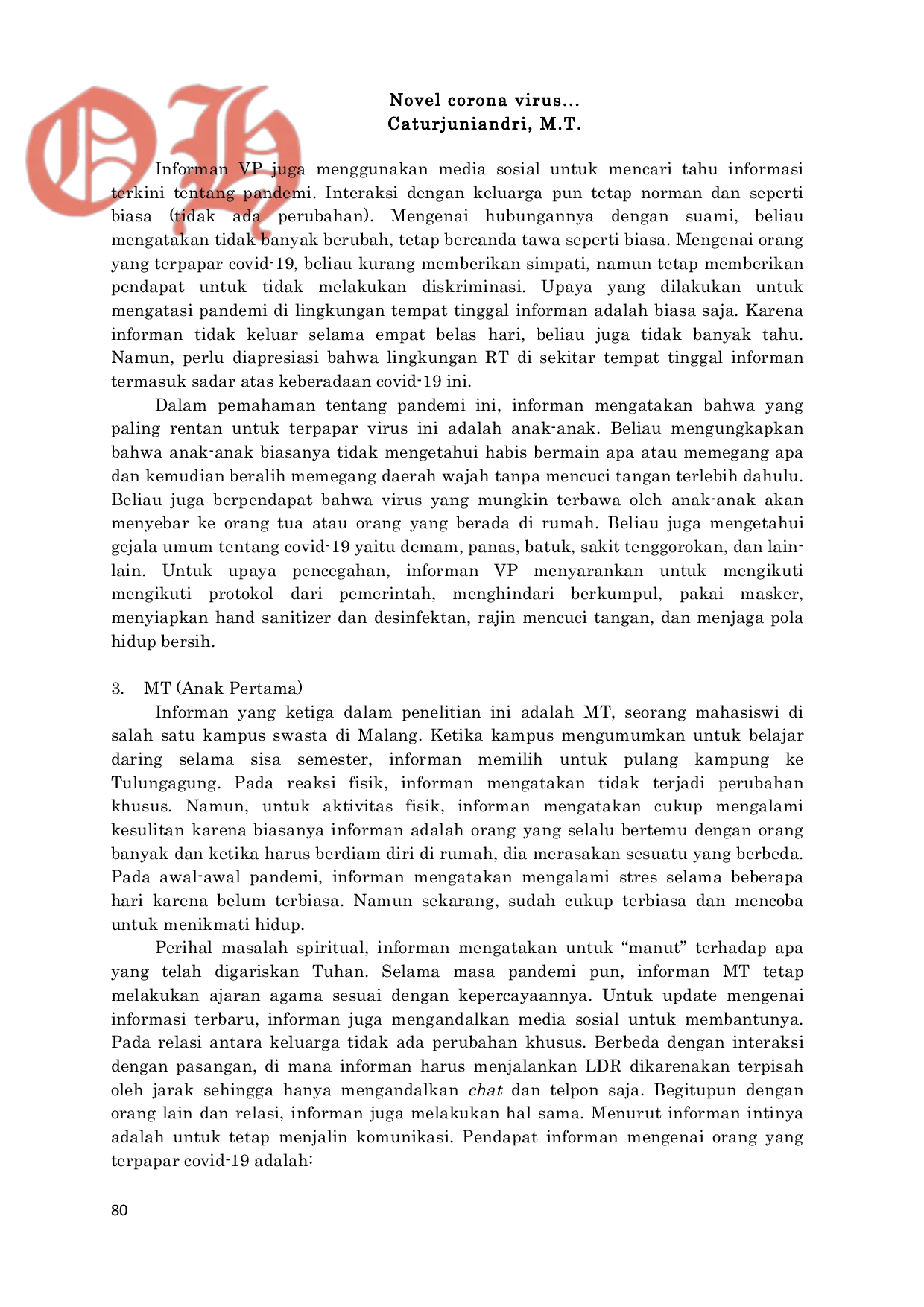 JURIS Novel corona virus diseases 2019 dan dampak yang timbul pada keluarga