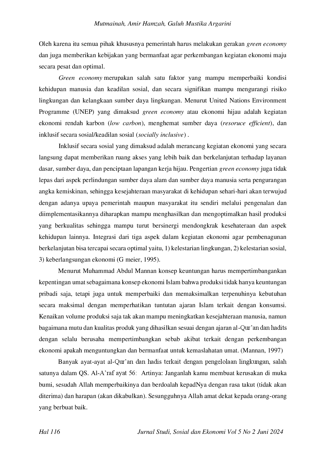 juris Green Economy Perspektif Ekonomi Syari ah dalam Meningkatkan Kesejahteraan Masyarakat