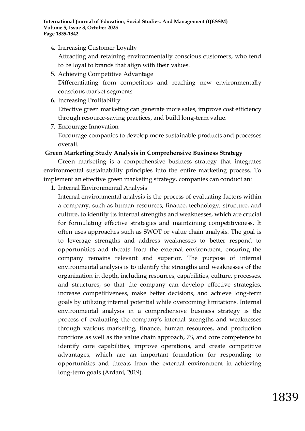 JURIS Green Marketing Study Analysis in Comprehensive Business Strategy