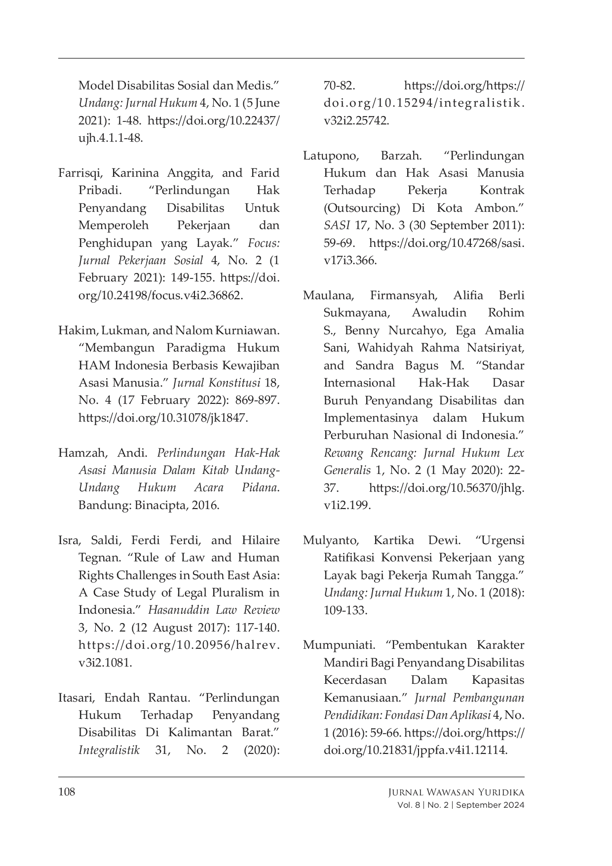 JURIS Legal Guarantees For Persons With Disabilities To Secure Decent Work A Human Rights Perspective From Indonesia