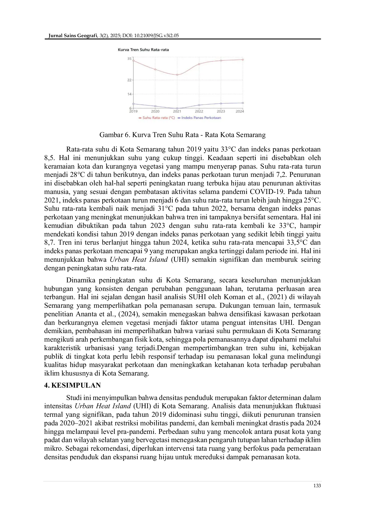 JURIS Analisis Fenomena Urban Heat Island UHI Multitemporal dengan Google Earth Engine GEE Di Kota Semarang