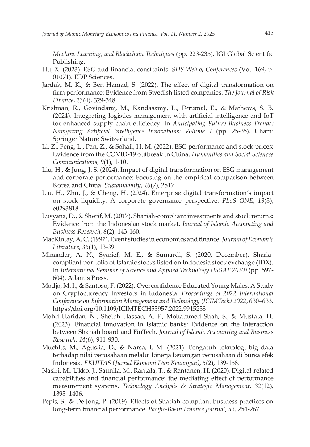 JURIS Weathering the Storm Shariah Compliance Digital Innovation and Stock Performance during COVID 19