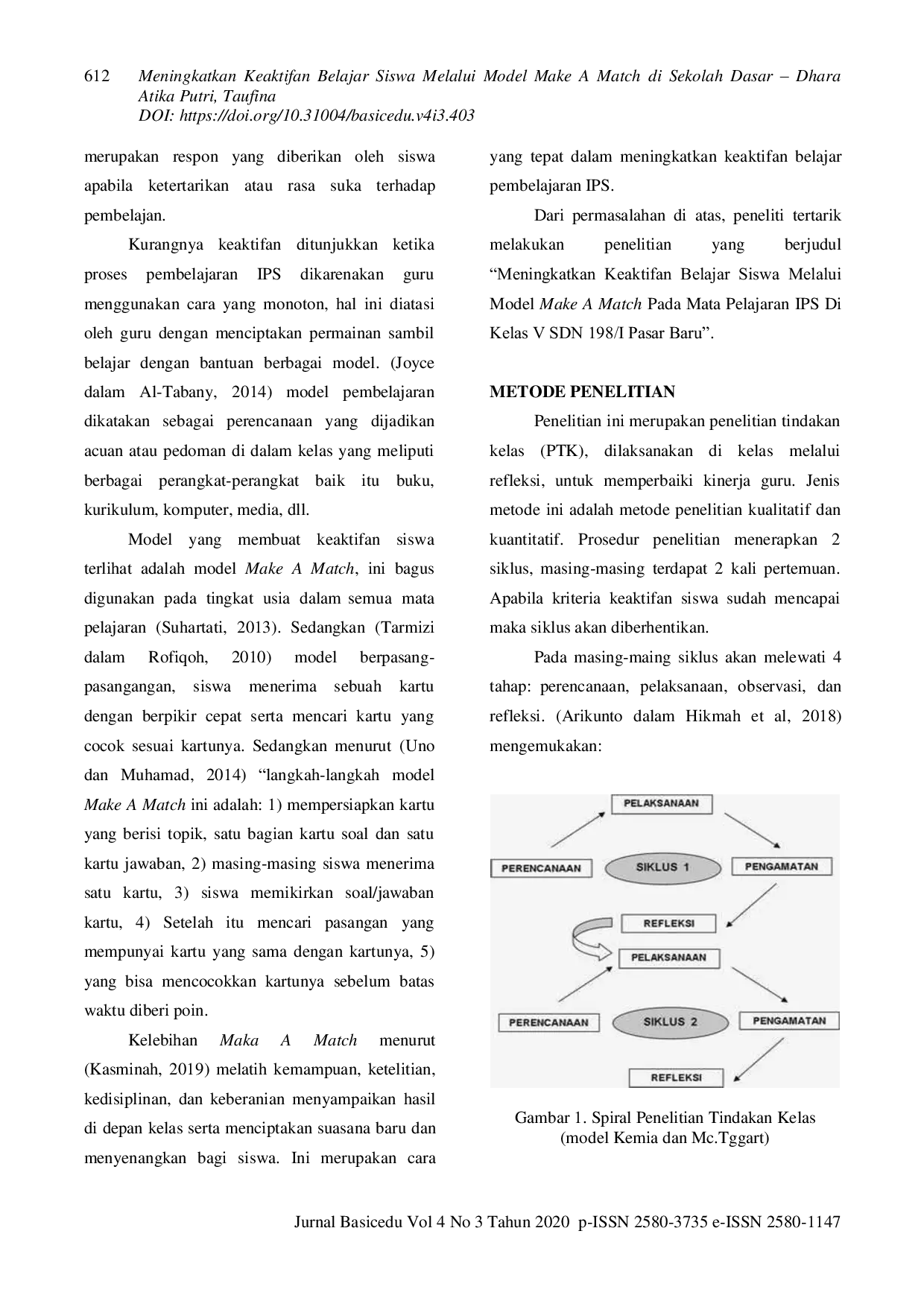 JURIS Meningkatkan Keaktifan Belajar Siswa Melalui Model Make A Match di Sekolah Dasar
