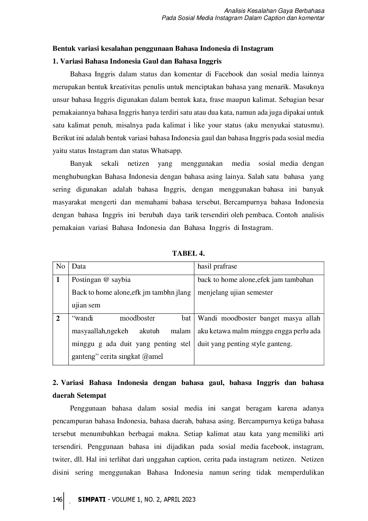 juris Analisis Kesalahan Gaya Berbahasa Pada Sosial Media Instagram Dalam Caption dan komentar