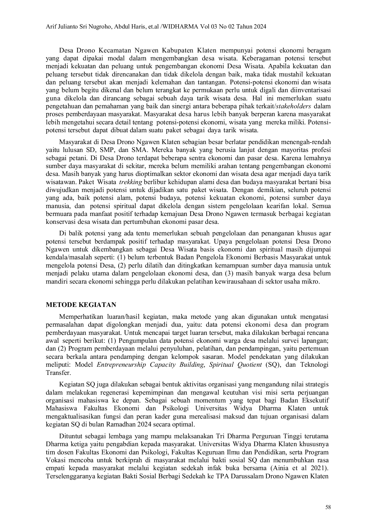 JURIS Bakti Sosial Ramadhan dan Pendampingan Wirausaha Kepada Warga Sebagai Upaya Menumbuhkan Kecerdasan Spiritual