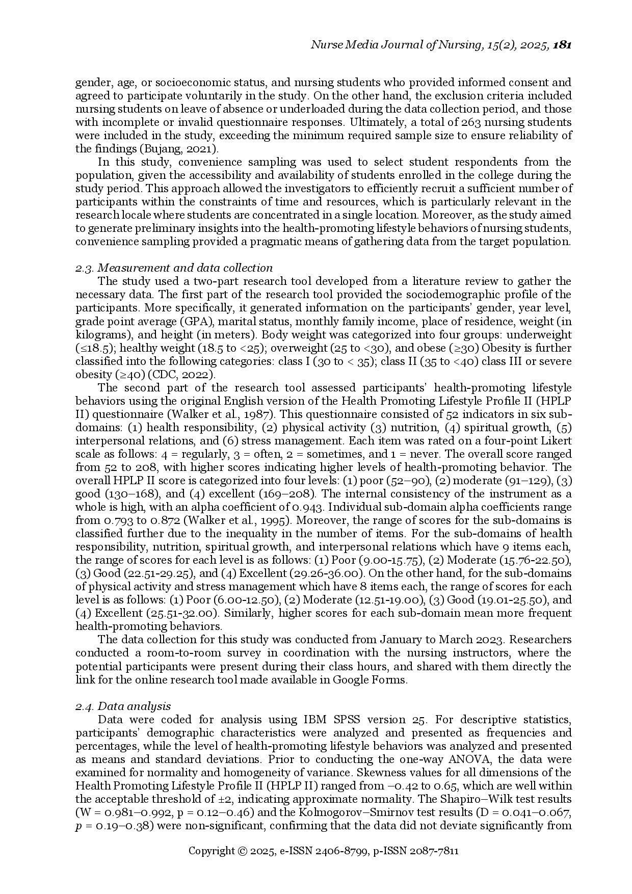 juris Health Promoting Lifestyle Behaviors and Their Correlates Among Nursing Students in Saudi Arabia