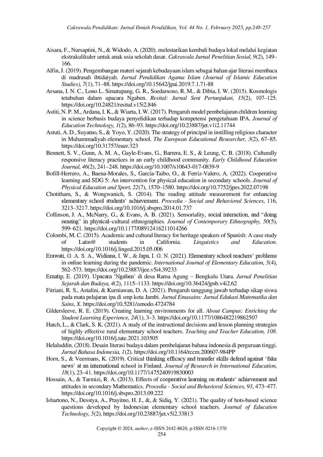 juris Internalization of Ngaben ceremony values in history learning to enhance students cultural literacy and social attitudes