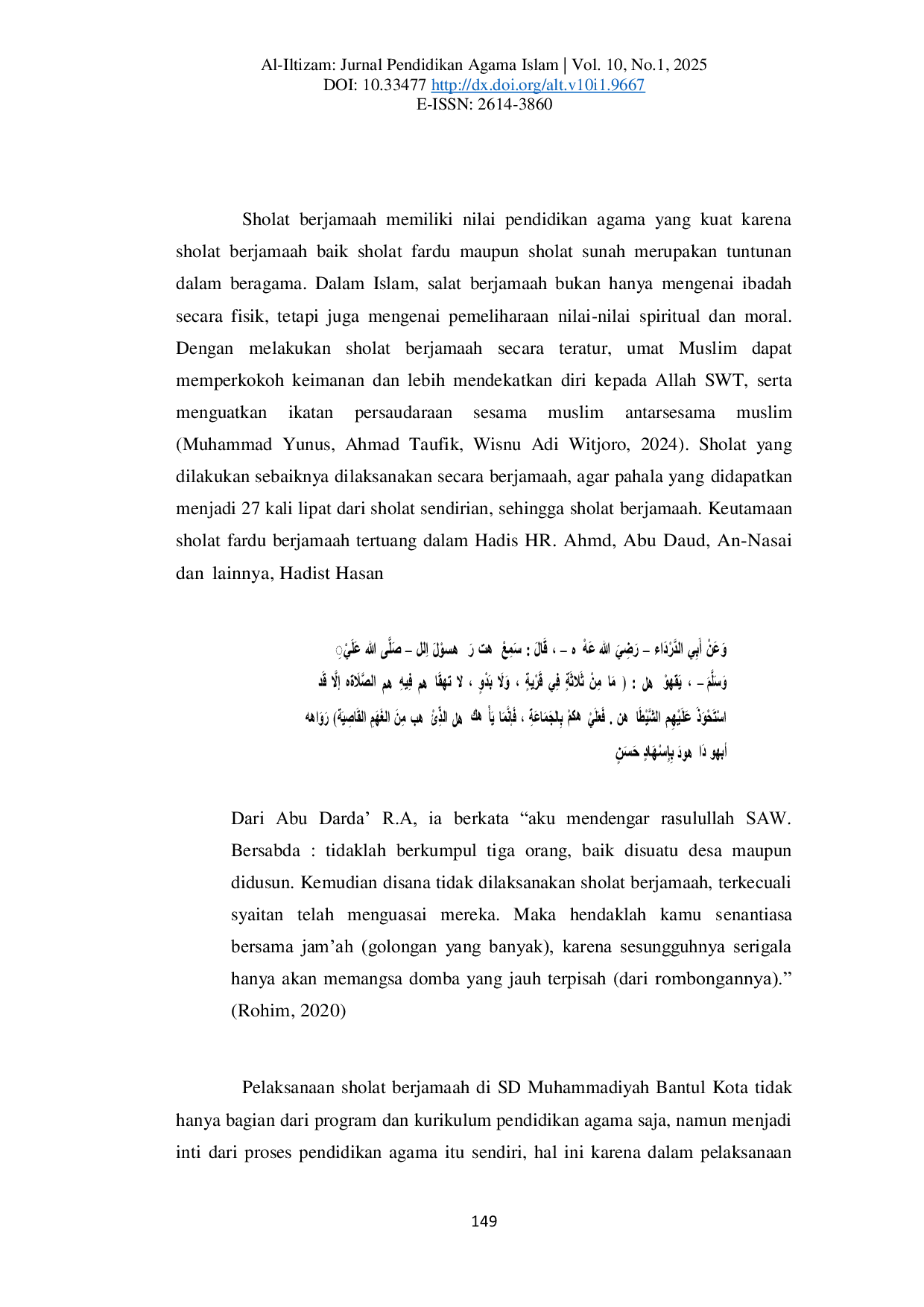 JURIS Strengthening Social Moral and Religious Character Values in Congregational Prayer Activities at Muhammadiyah Elementary School Bantul City