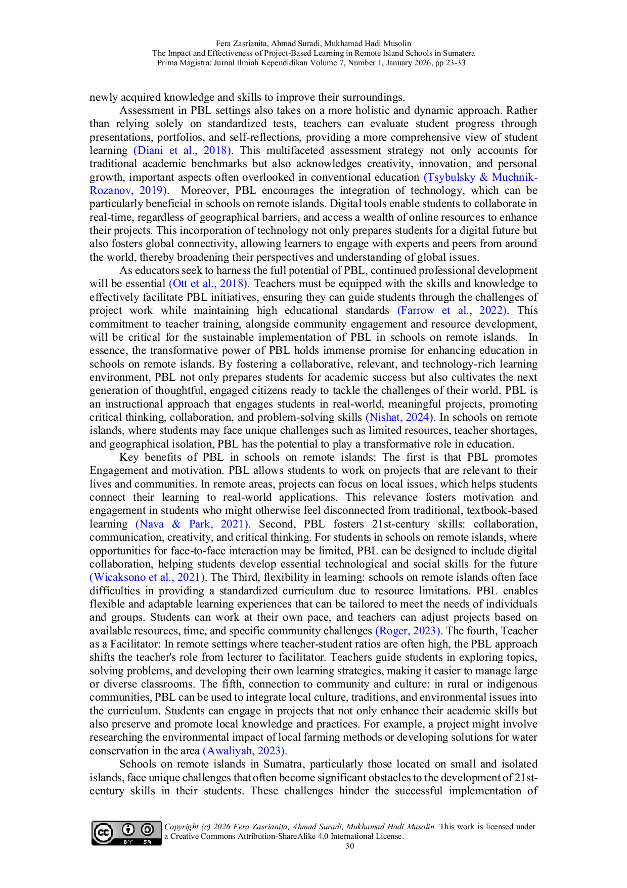 JURIS THE IMPACT AND EFFECTIVENESS OF PROJECT BASED LEARNING IN REMOTE ISLAND SCHOOLS IN SUMATERA
