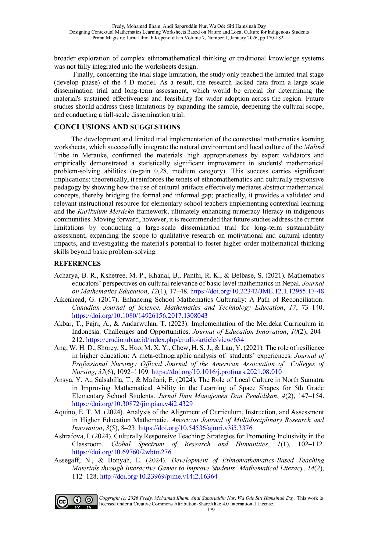 JURIS Designing Contextual Mathematics Learning Worksheets Based on Nature and Local Culture for Indigenous Students