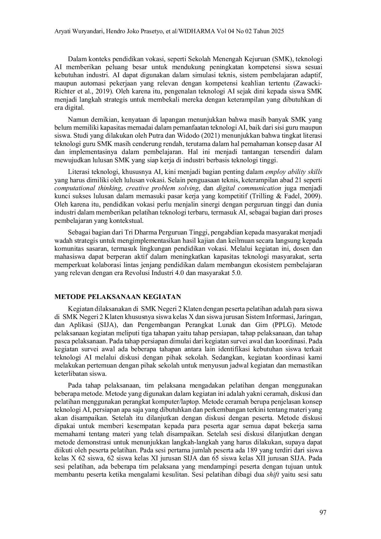 JURIS Kolaborasi Pendidikan Vokasi Dengan Teknologi Ai Tren Teknologi Ai Untuk Meningkatkan Kompetensi Siswa Smk 2 Klaten