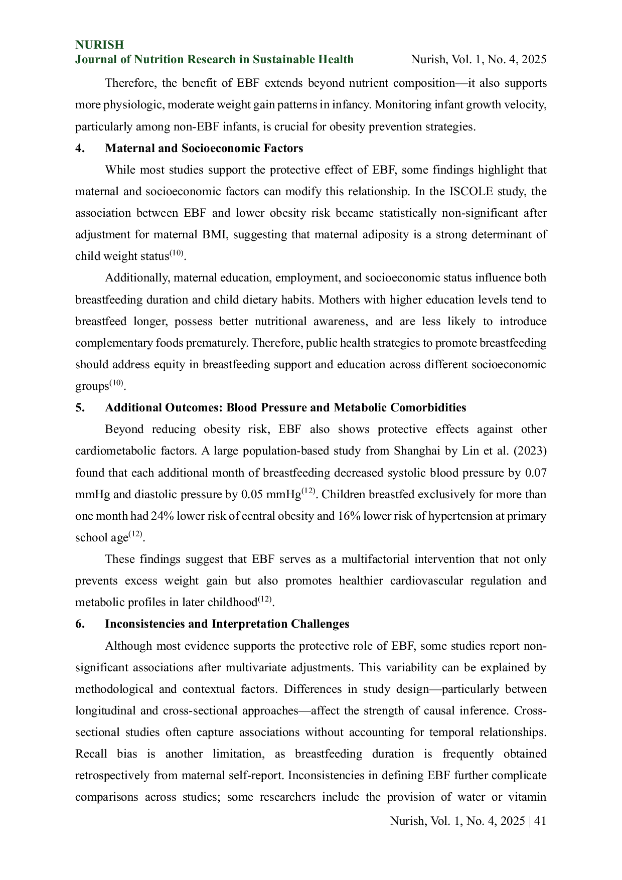 JURIS The Impact of Exclusive Breastfeeding on the Risk of Obesity A Narrative Review