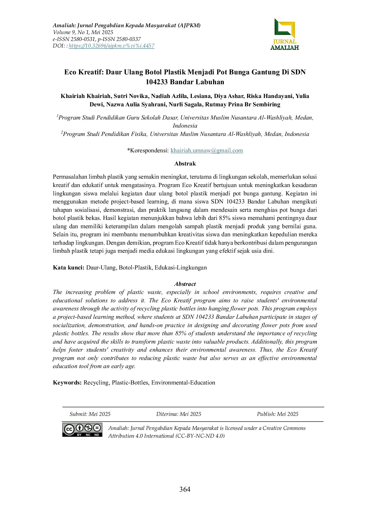 JURIS Eco Kreatif Daur Ulang Botol Plastik Menjadi Pot Bunga Gantung Di Sdn 104233 Bandar Labuhan