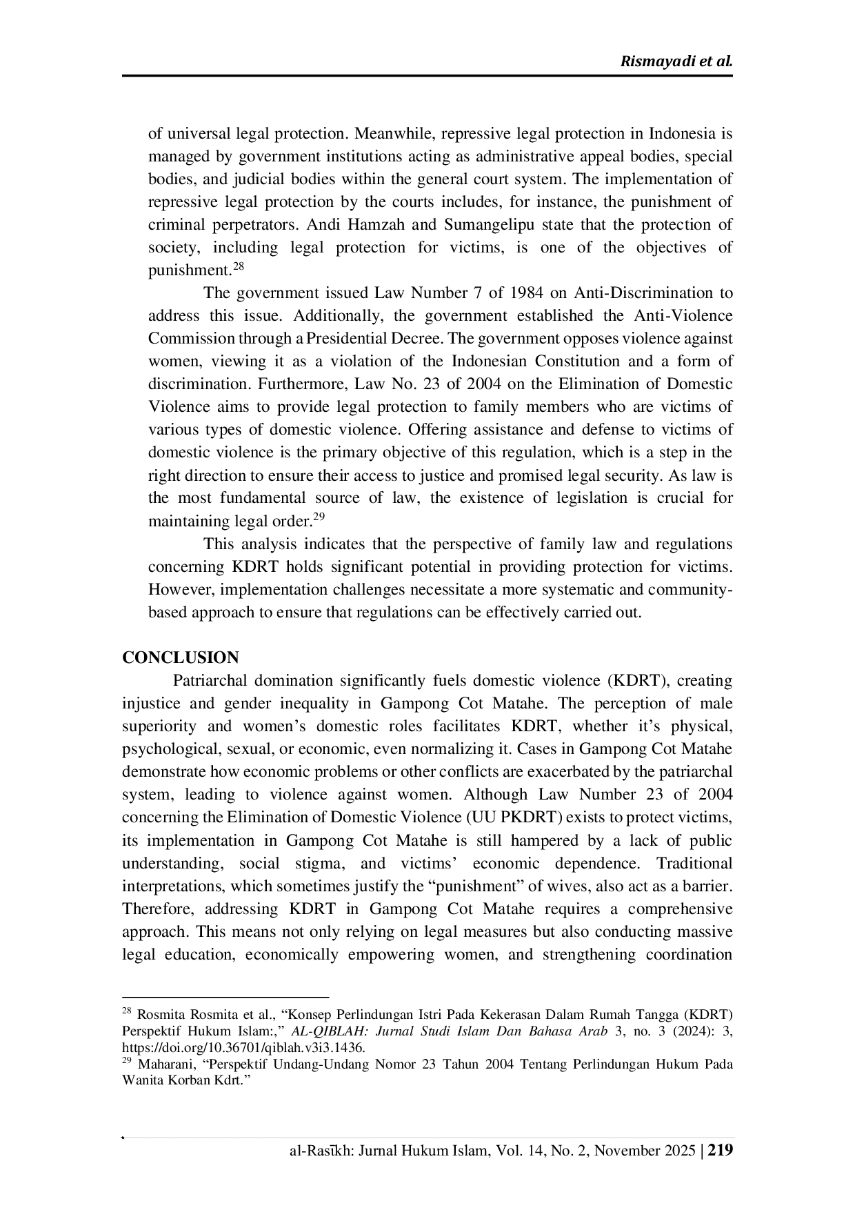 JURIS Patriarchal Dominance as a Contributor to Domestic Violence