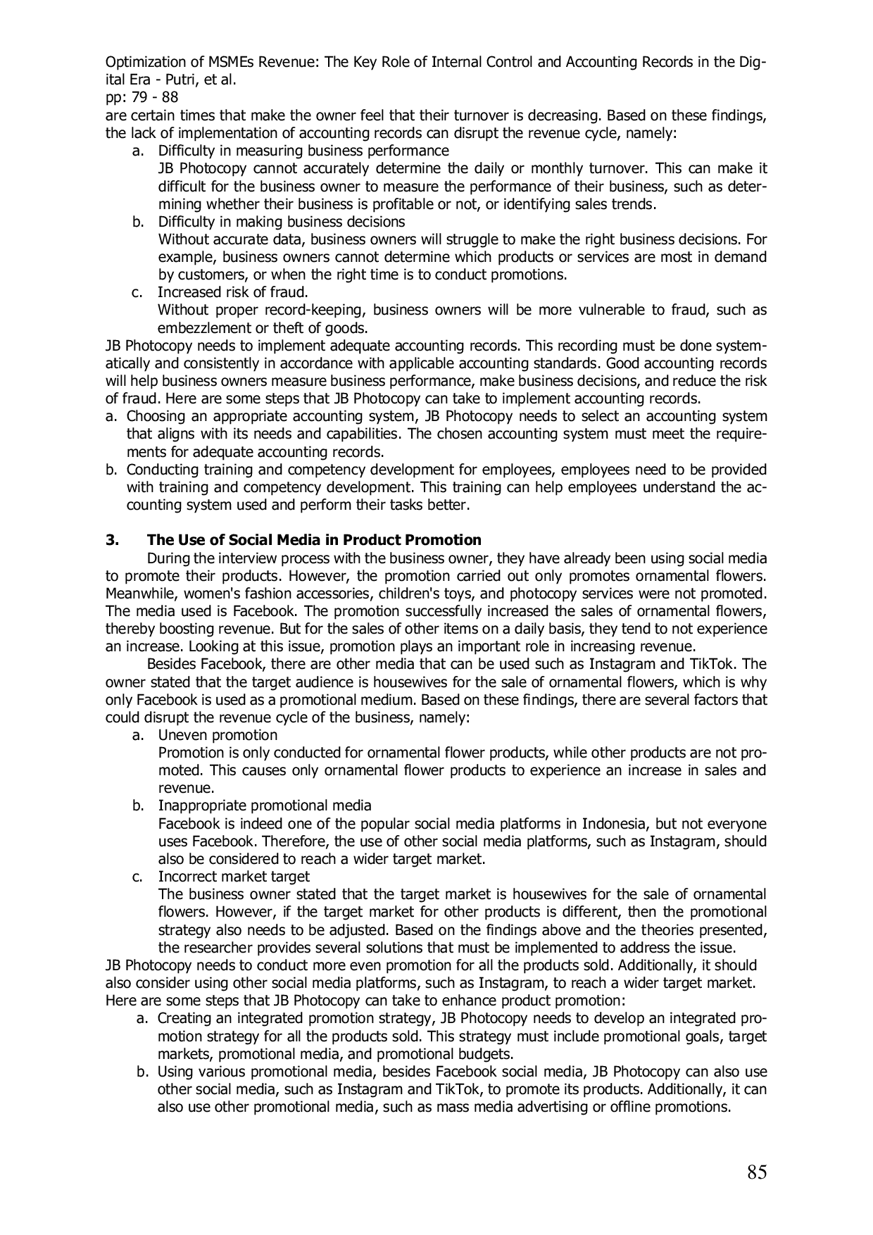 JURIS Optimization of MSMEs Revenue The Key Role of Internal Control Accounting Records and Sustainability Performance in the Digital Era