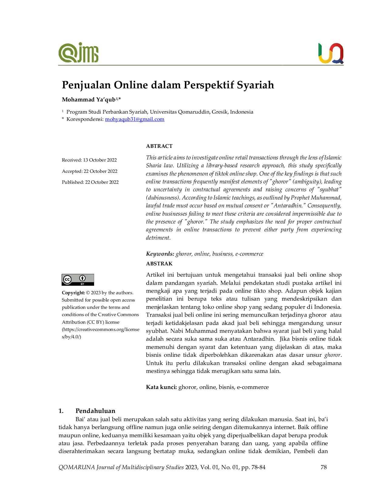 JURIS Penjualan Online dalam Perspektif Syariah
