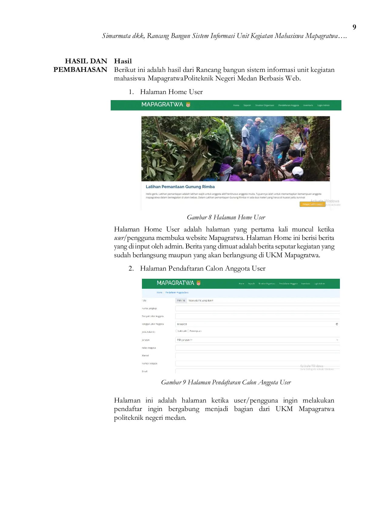 JURIS Rancang Bangun Sistem Informasi Unit Kegiatan Mahasiswa Mapagratwa Politeknik Negeri Medan