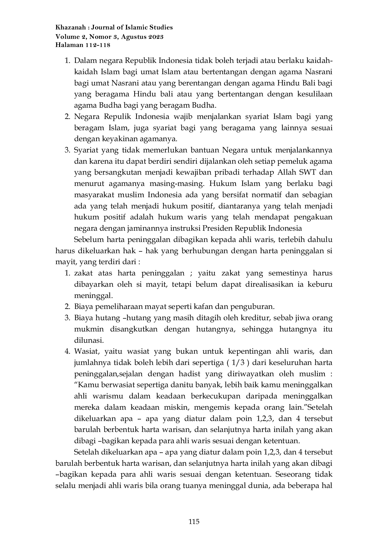 JURIS Hak Dan Kedudukan Sebagai Ahli Waris Pengganti dalam Hukum Waris Islam