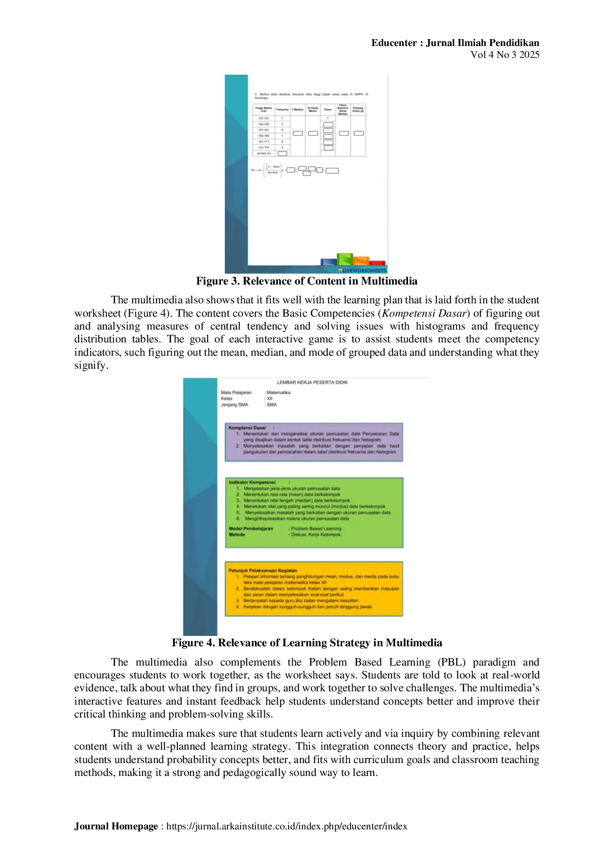 JURIS RME based e worksheets with Liveworksheet A tool to enhance mathematical conjecturing abilities in statistics learning
