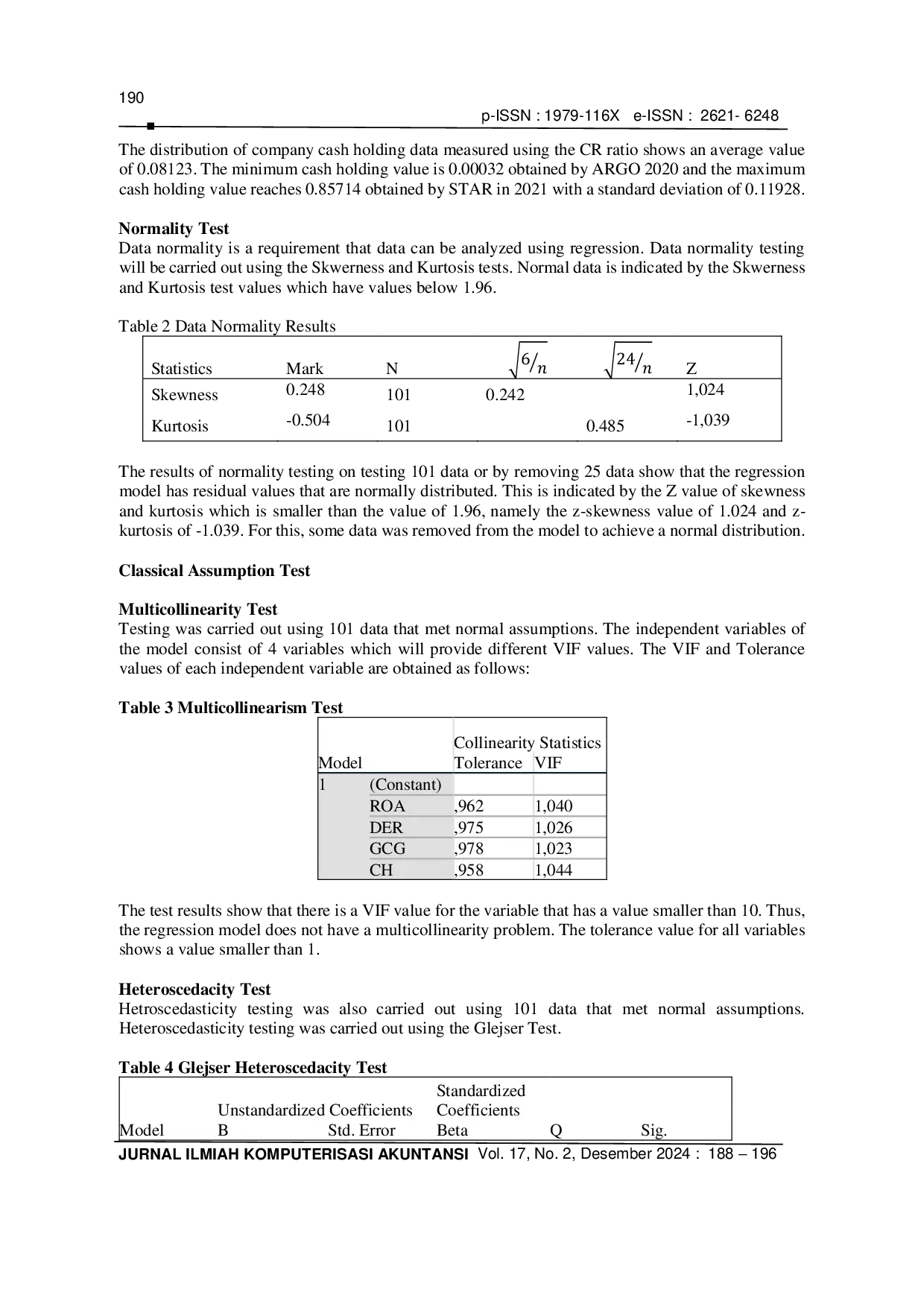 JURIS Pengaruh Profitabilitas Leverage Corporate Governance Dan Cash Holding Terhadap Nilai Perusahaan Studi Empiris Pada Perusahaan Aneka Industri Yang Terdaftar Pada Bursa Efek Indonesia Tahun 2020
