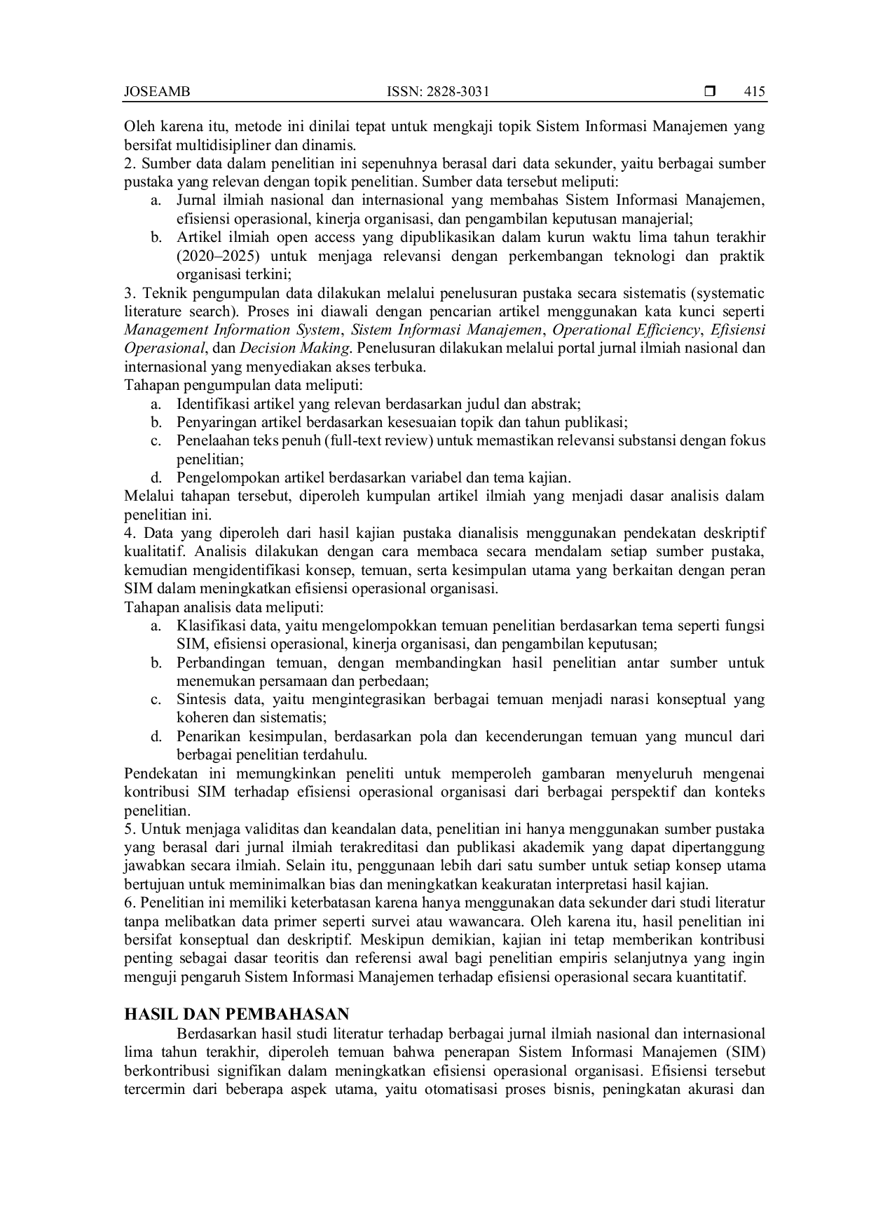 JURIS Sistem Informasi Manajemen dalam Meningkatkan Efisiensi Operasional