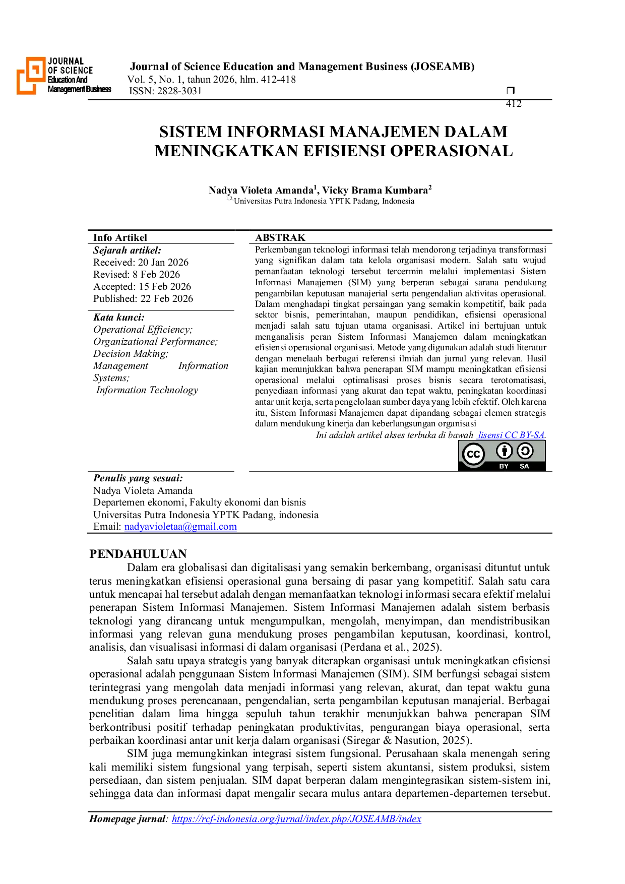 JURIS Sistem Informasi Manajemen dalam Meningkatkan Efisiensi Operasional