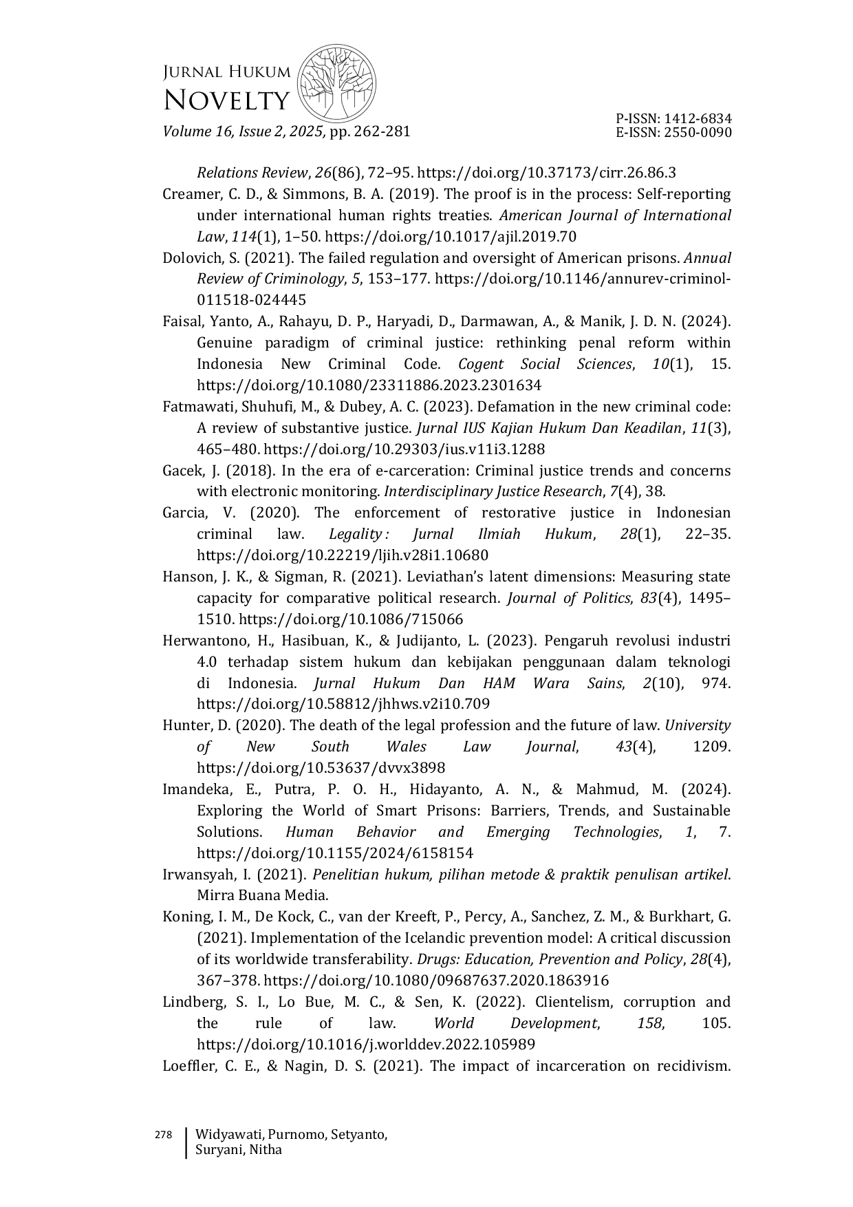 JURIS Strengthening the Correctional System Through Electronic Supervision of Prisoners A Comparative Legal Study for Reforming Indonesia s Penitentiary Law