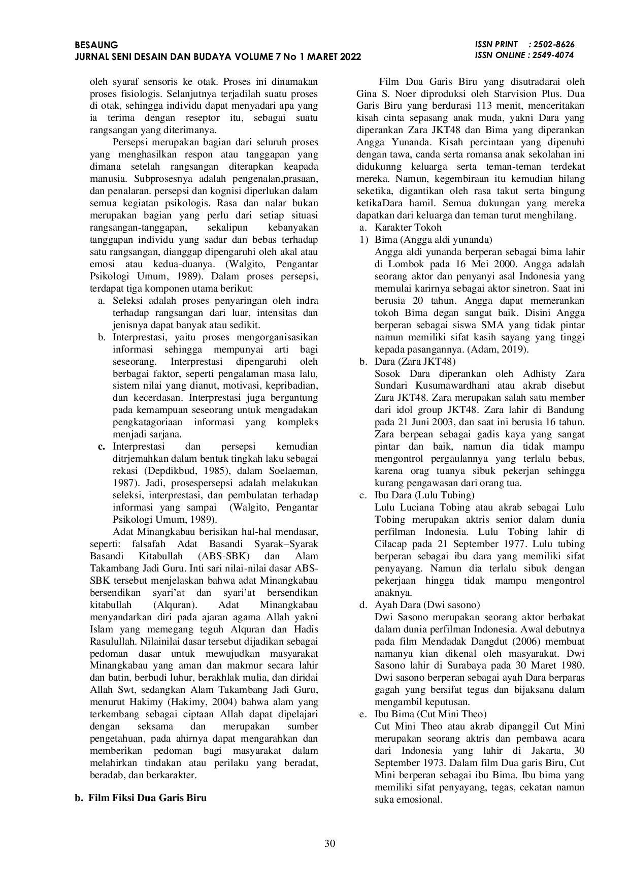 JURIS Adat Budaya Minangkabau Melihat Karya Film Dua Garis Biru Produksi Starvision Plus