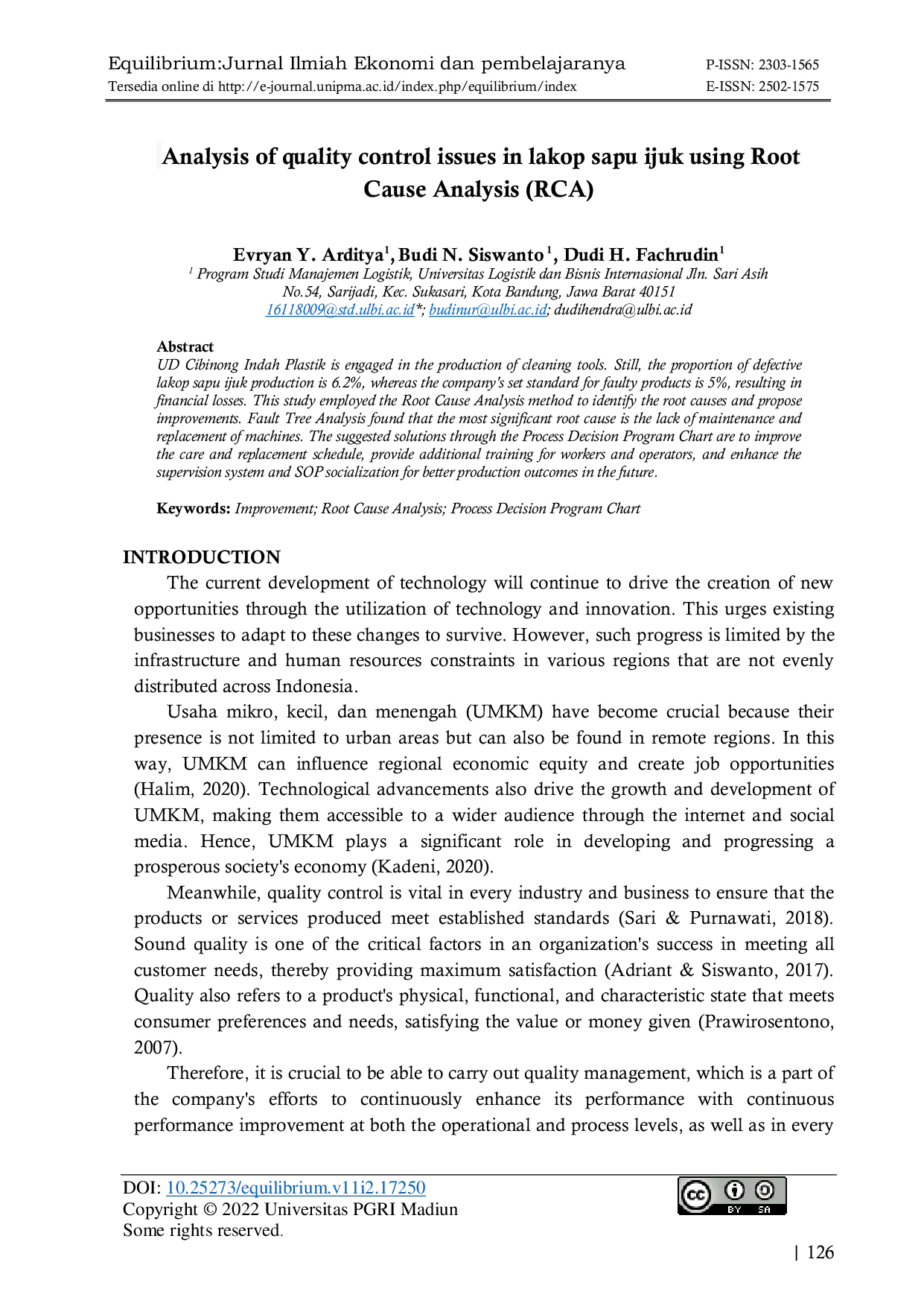 JURIS Analysis of quality control issues in lakop sapu ijuk using Root Cause Analysis RCA