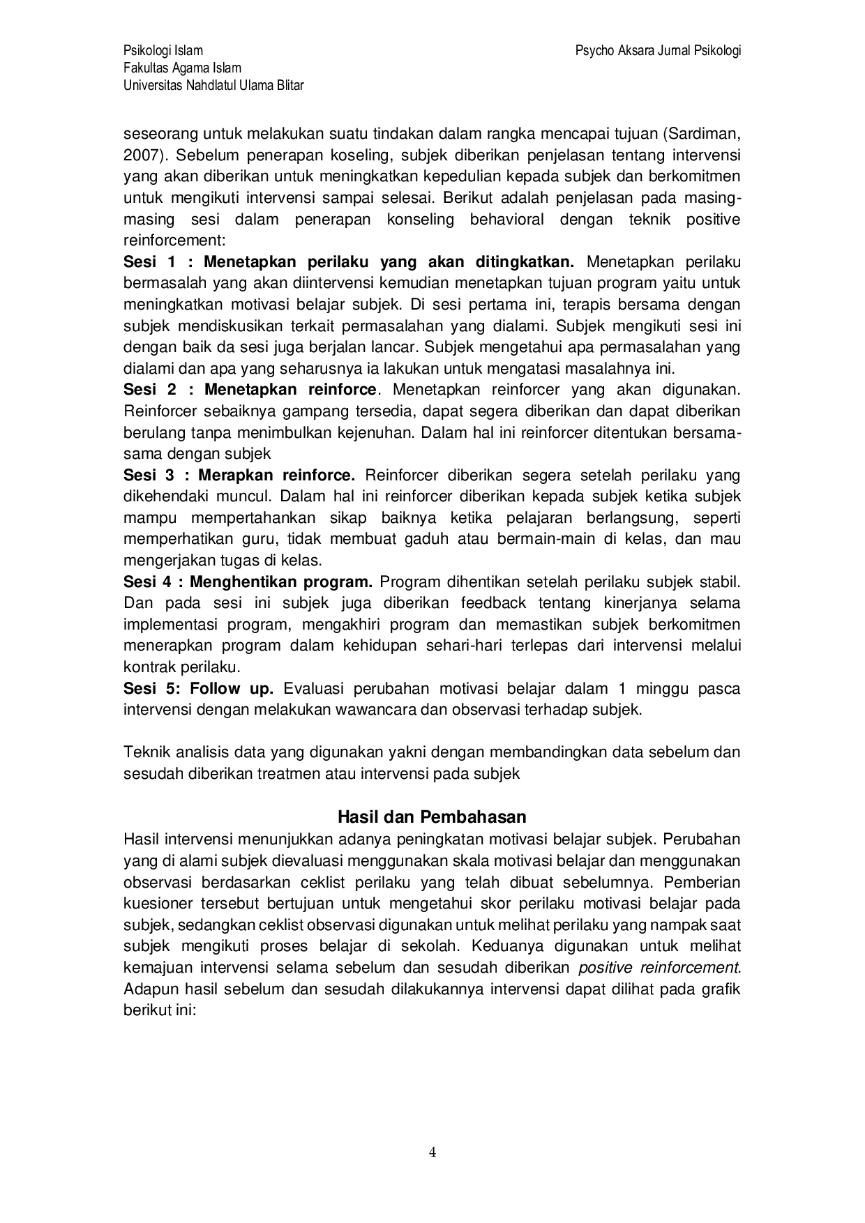 JURIS Konseling Behavioral dengan Teknik Positive Reinforcement untuk Meningkatkan Motivasi Belajar Anak