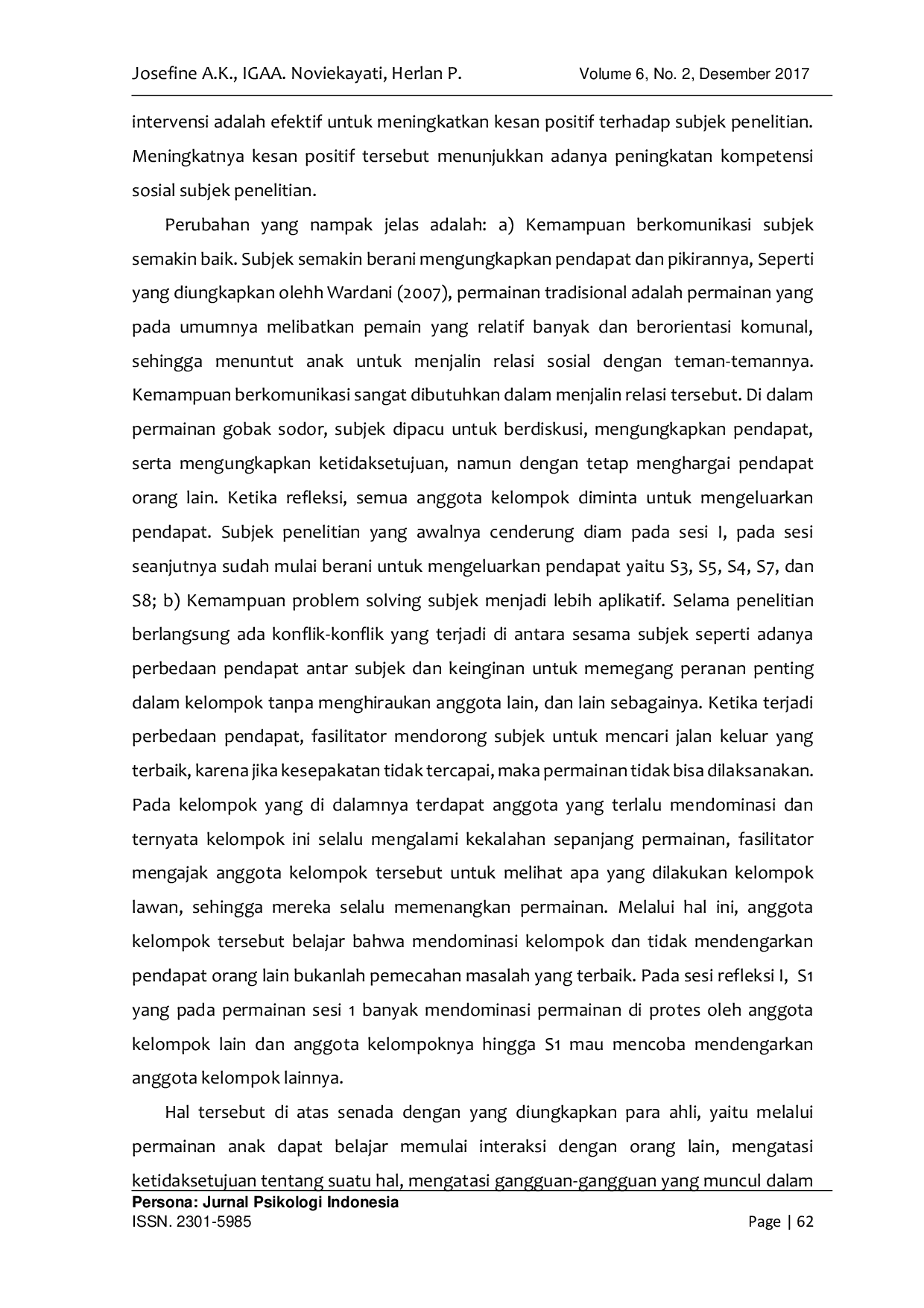 JURIS PENGARUH PERMAINAN GOBAK SODOR TERHADAP PENINGKATAN KOMPETENSI SOSIAL ANAK DITINJAU DARI JENIS KELAMIN