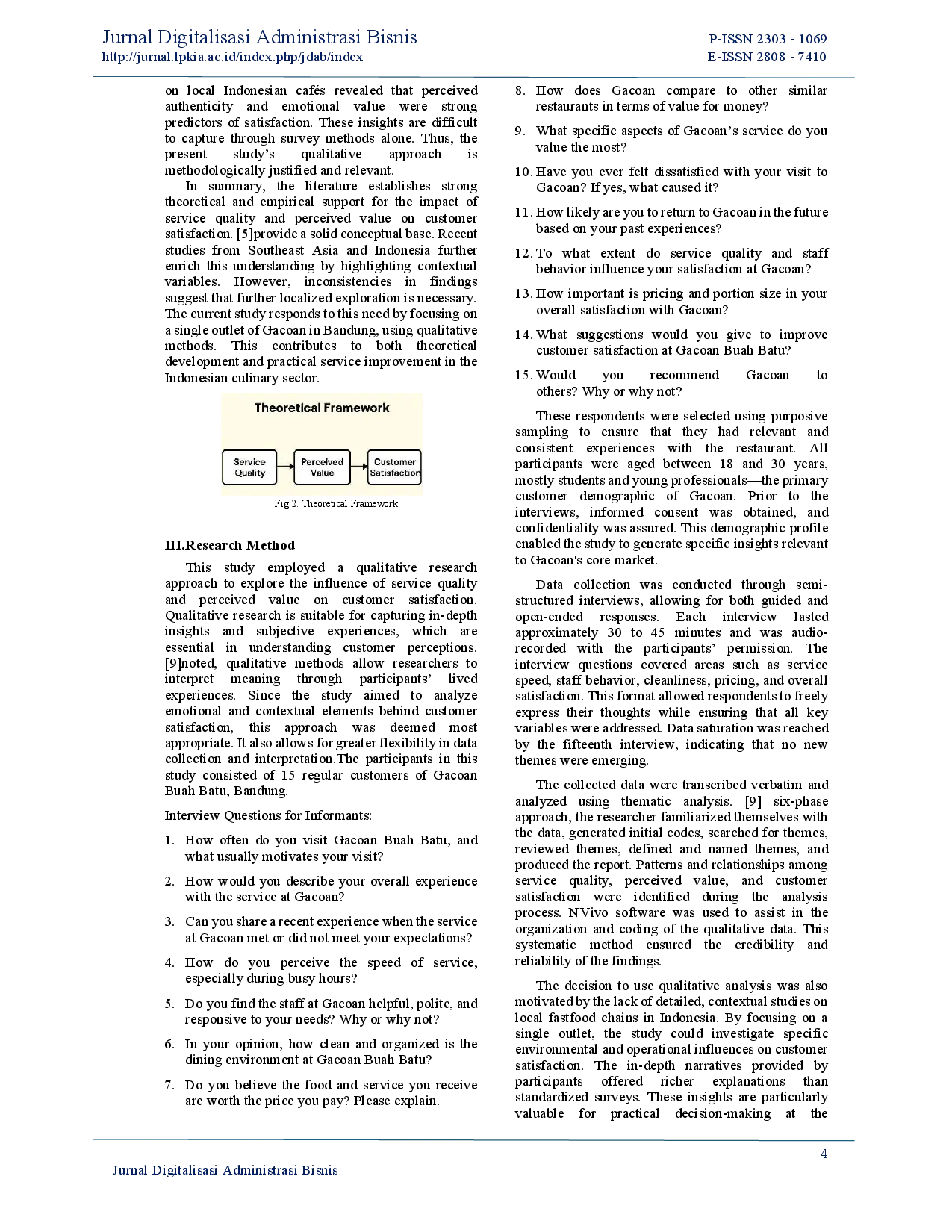 juris The Influence of Service Quality and Perceived Value on Customer Satisfaction A Study of Gacoan Noodles Buah Batu Bandung