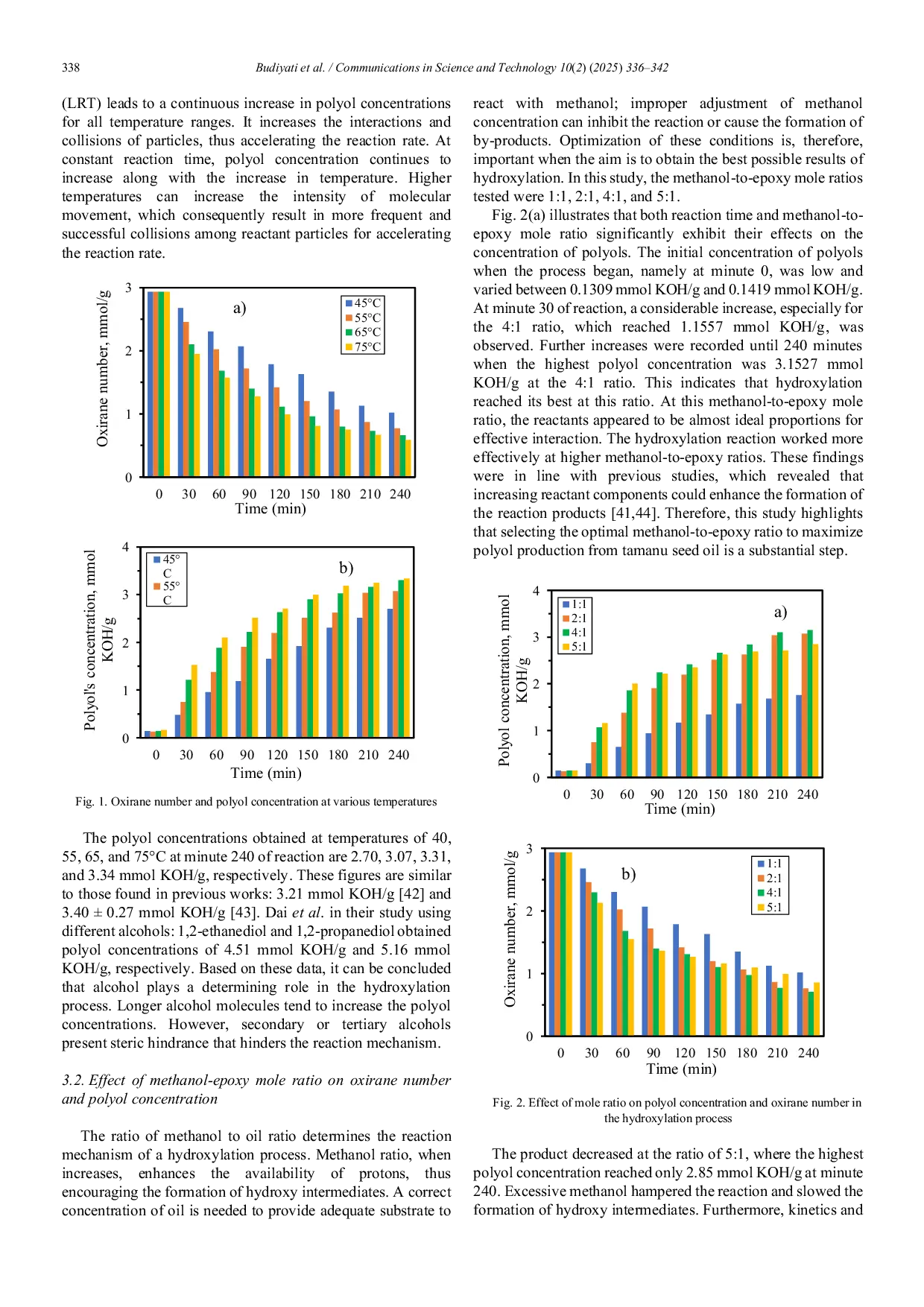 JURIS Green Polyols from Tamanu Seed Oil Reaction Kinetics and Process Optimization