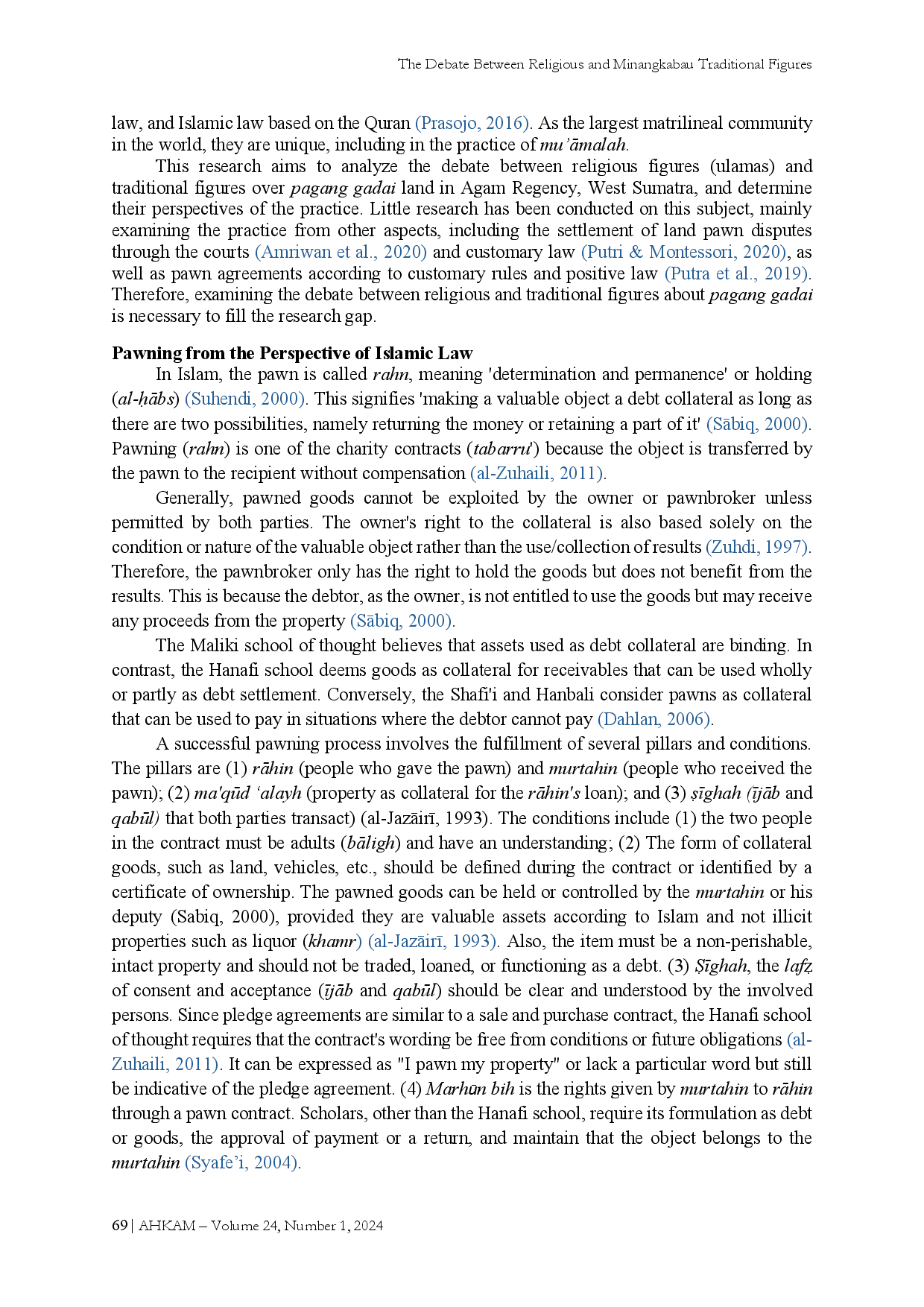 juris The Debate Between Religious and Minangkabau Traditional Figures About Pagang Gadai Pawn Land in Agam Regency West Sumatra Indonesia