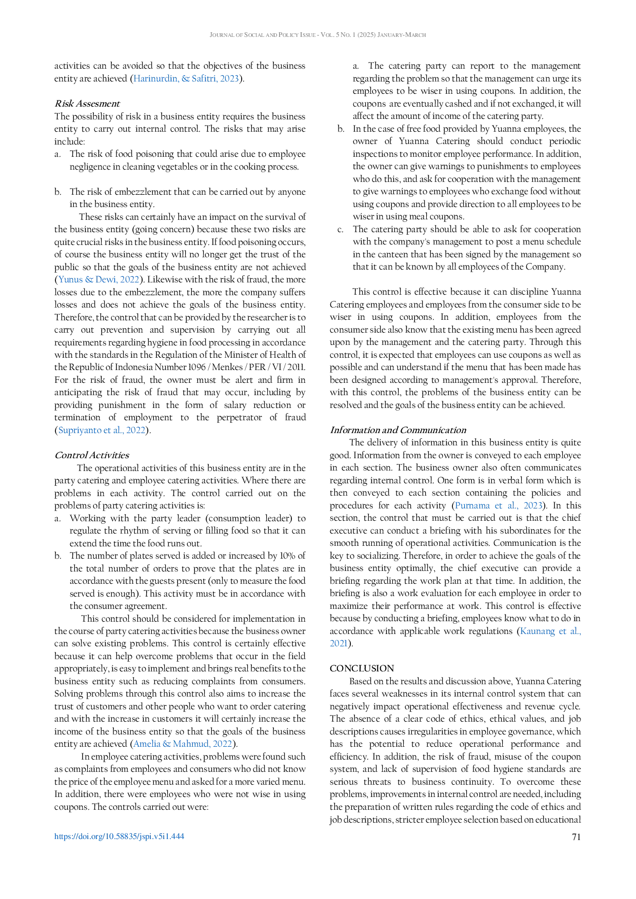 JURIS Revenue Cycle Effectiveness Through Internal Control Evaluation with Coso Framework