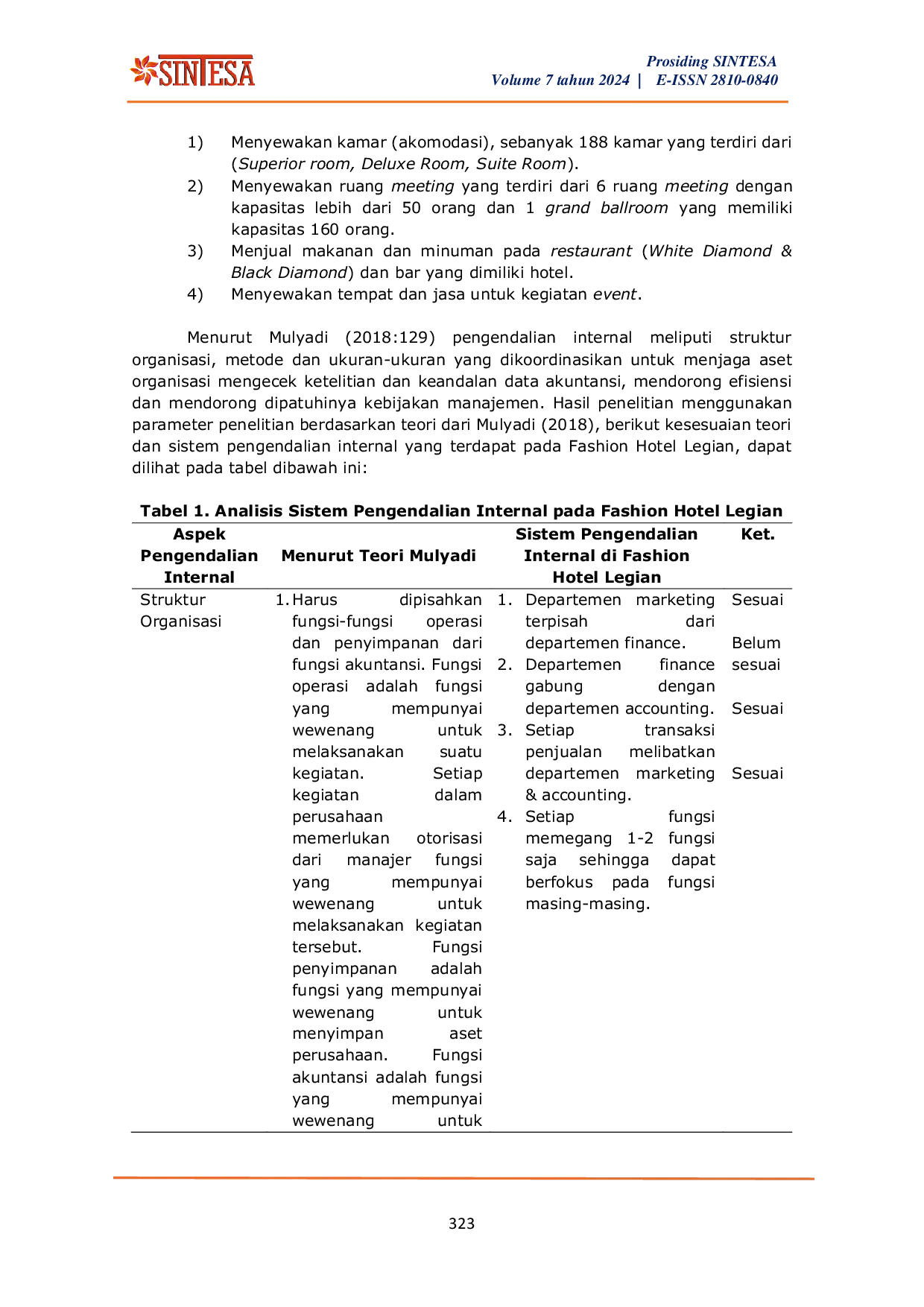 JURIS Analisis Efektivitas Pengendalian Internal Pembayaran Utang Supplier Pada Fashion Hotel Legian