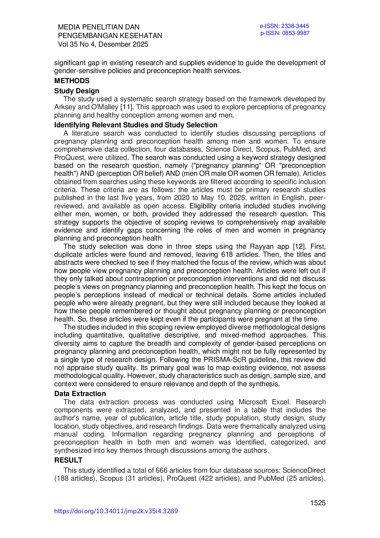 JURIS Gender Based Perceptions Of Pregnancy Planning And Preconception Health A Scoping Review