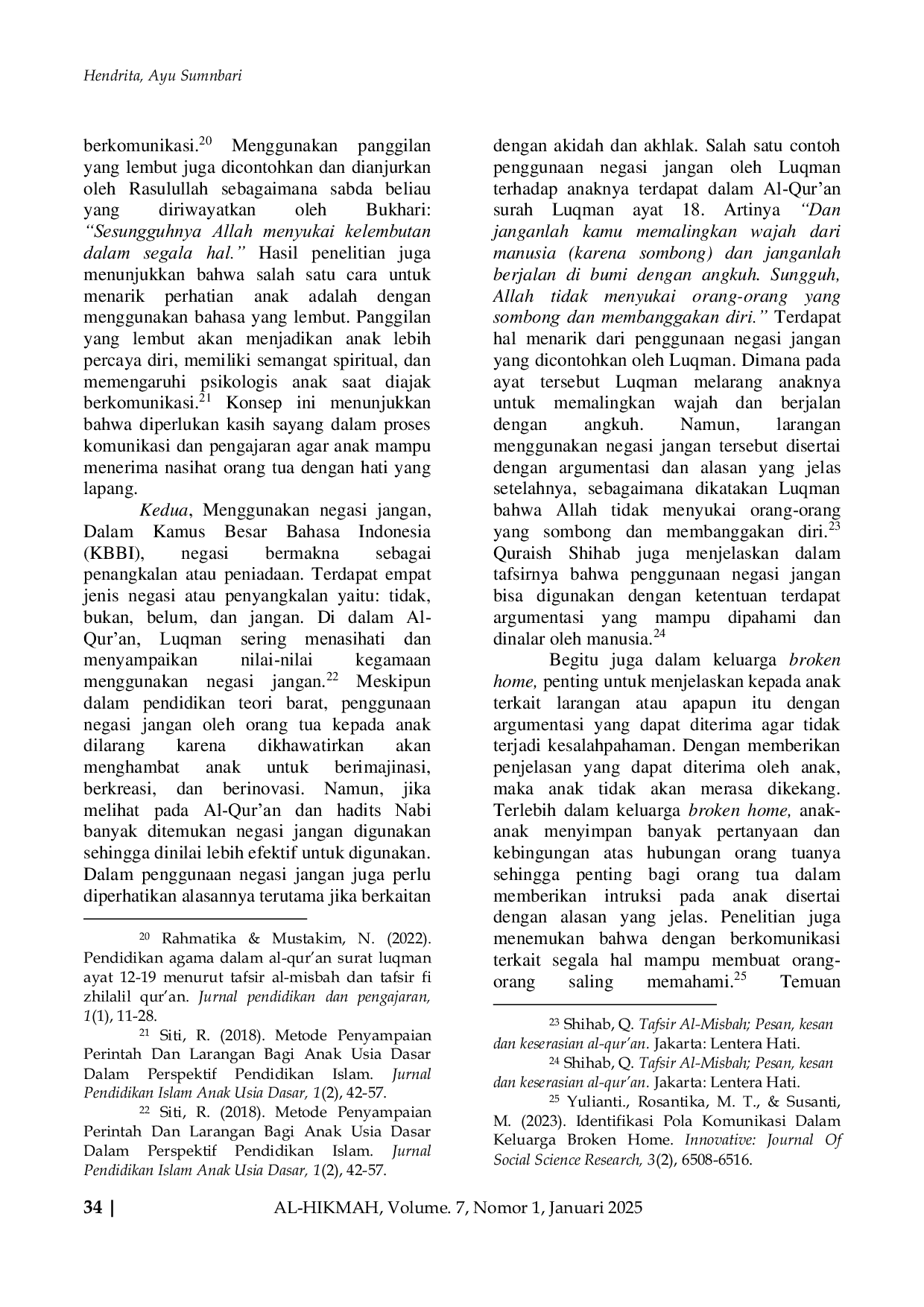 JURIS Pola Komunikasi Orang Tua Dalam Mewujudkan Karakter Anak Kajian Terhadap Warisan Luqmanul Hakim