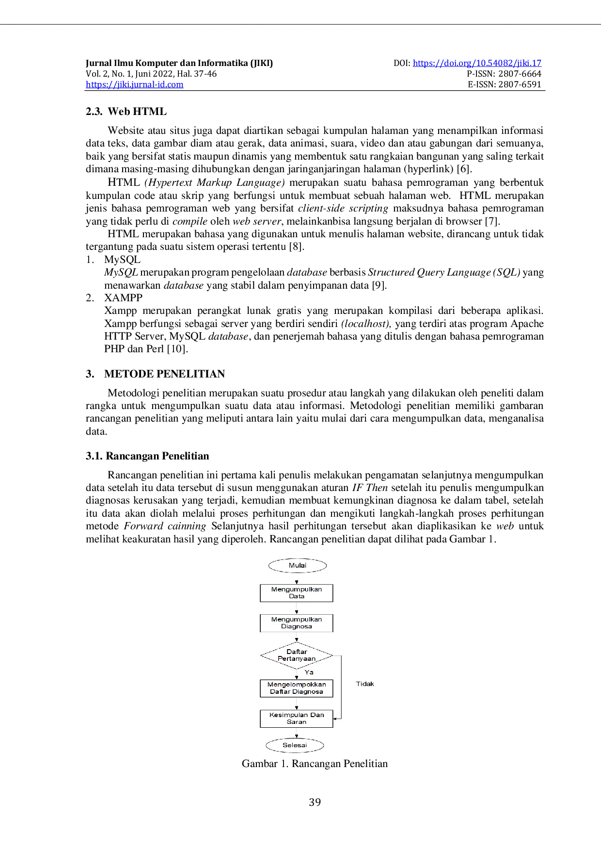 JURIS Sistem Pakar untuk Mendeteksi Kerusakan Jaringan Internet pada Indihome di Pematangsiantar