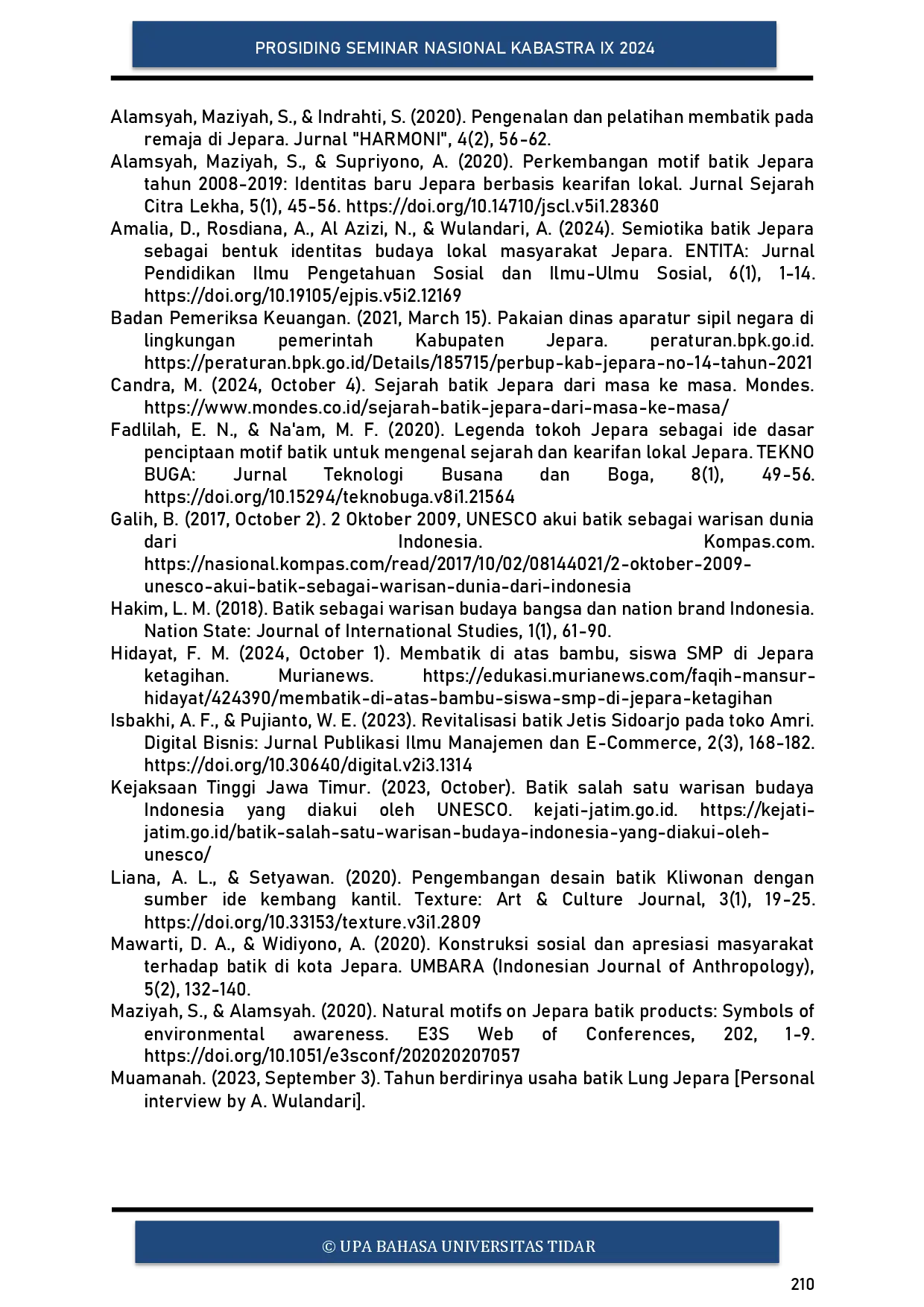 juris Memaknai Motif Batik Jepara Sebagai Upaya Melestarikan Wastra Batik Jepara Berbasis Digital