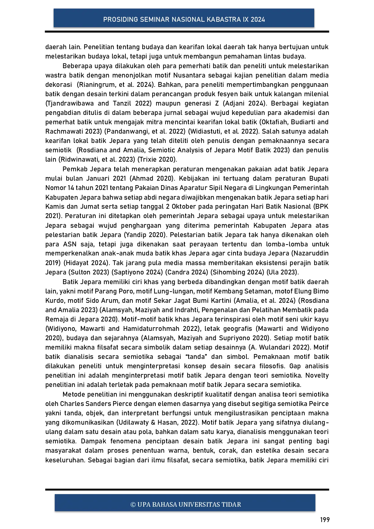 juris Memaknai Motif Batik Jepara Sebagai Upaya Melestarikan Wastra Batik Jepara Berbasis Digital