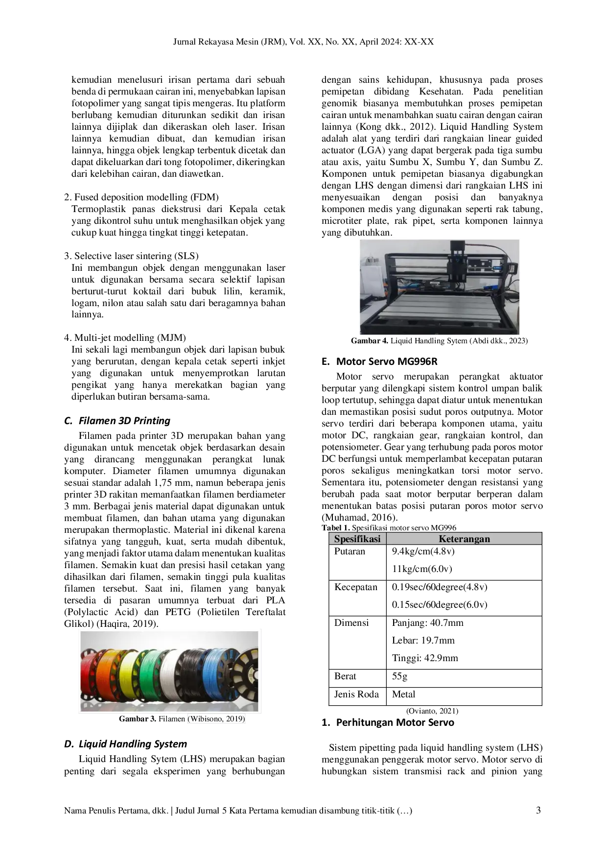 JURIS Proses Adaptive Manufacturing Mekanisme Pipetting System pada Alat Liquid Handling System LHS