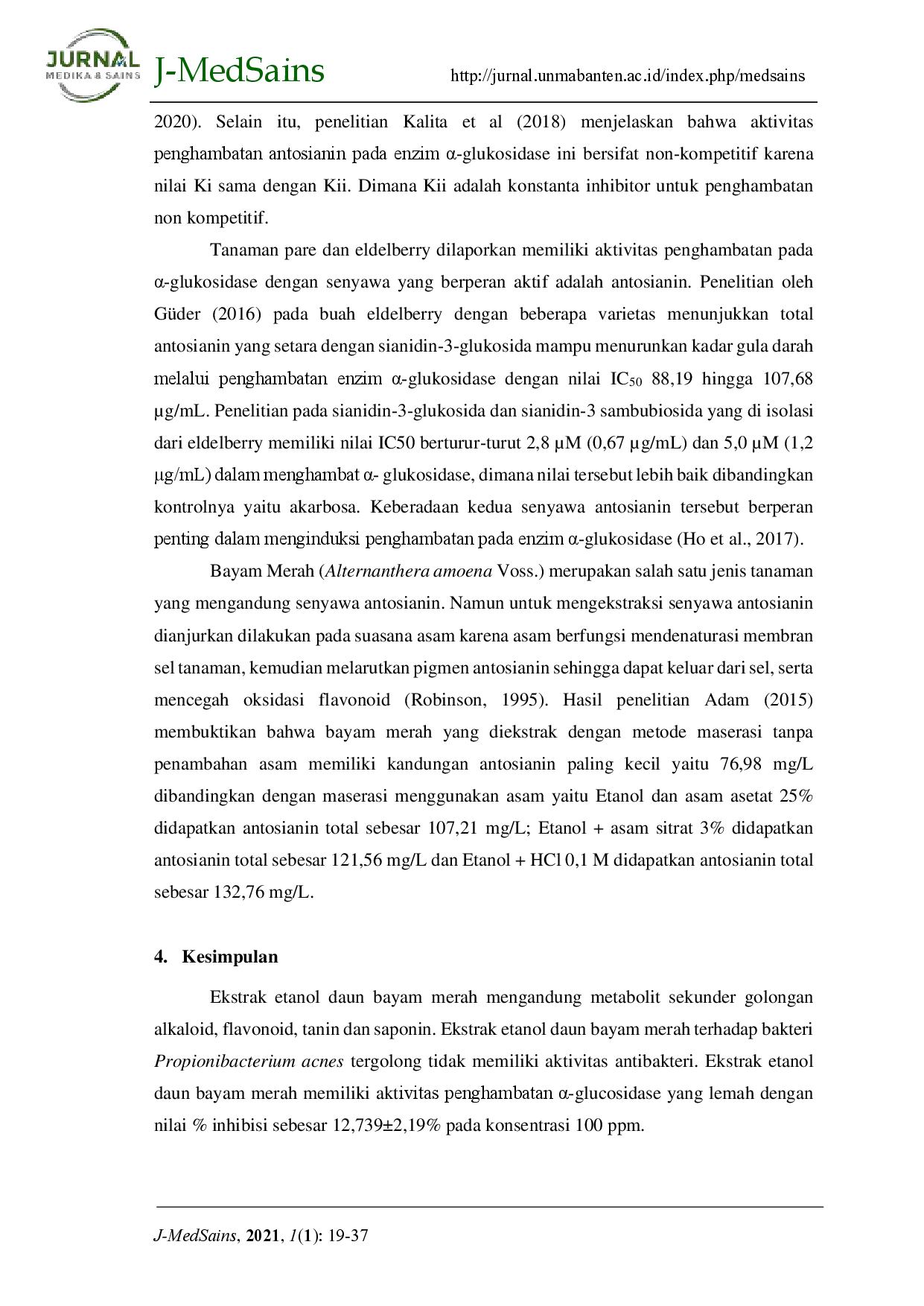 juris Aktivitas Antibakteri Dan Antidiabetes Dari Ekstrak Etanol Daun Bayam Merah