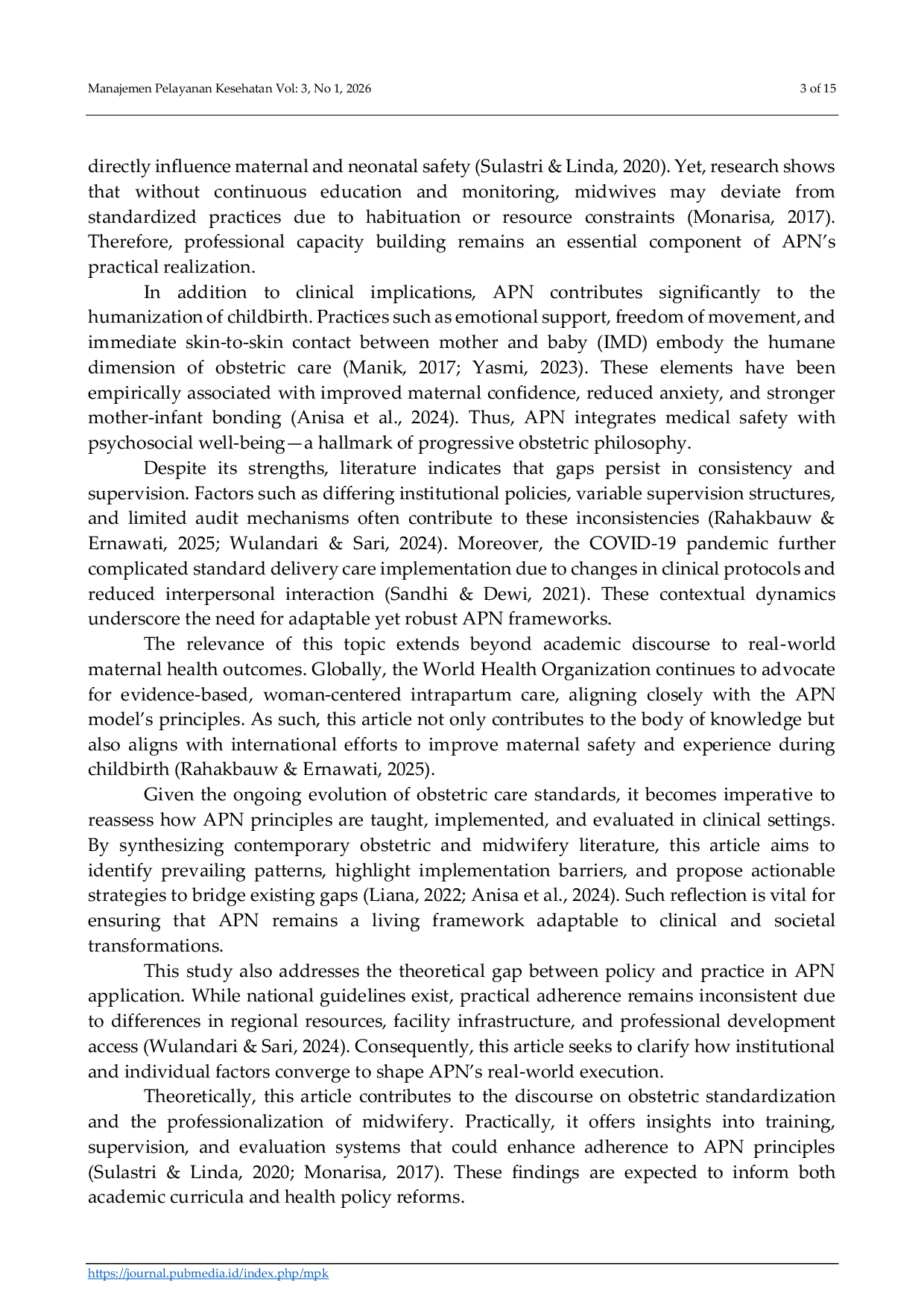 JURIS Principles of Normal Childbirth Care in Obstetrics and Gynecology Literature